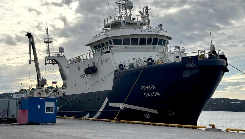 The Orion, a Russian vessel of the type designed by Petrobalt, docked in port
