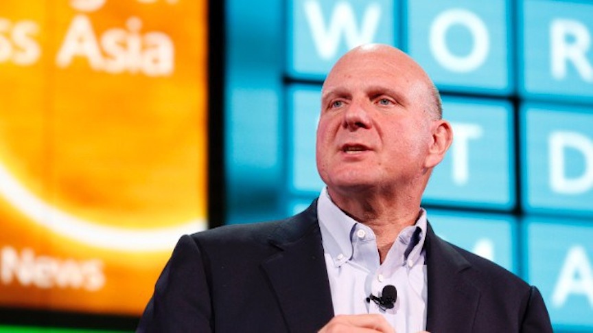 Steve Ballmer, chief executive officer of Microsoft Corp., speaks during a media event launching Windows Phone 8 in San Francisco, California, U.S., on Monday, Oct. 29, 2012. Photographer: Tony Avelar/Bloomberg