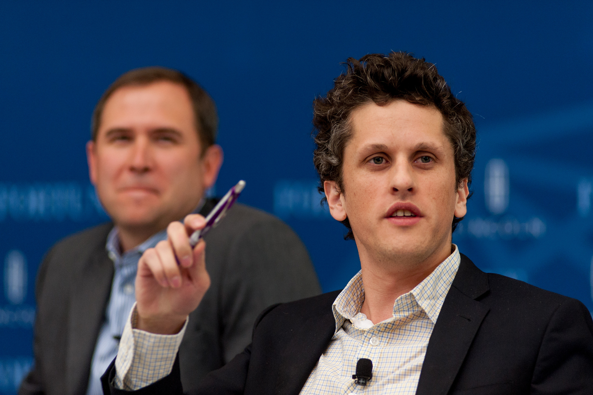 Box co-founder and CEO Aaron Levie (right) with Hightail CEO Brad Garlinghouse at Fortune Brainstorm Tech 2012 in Aspen, Colorado.