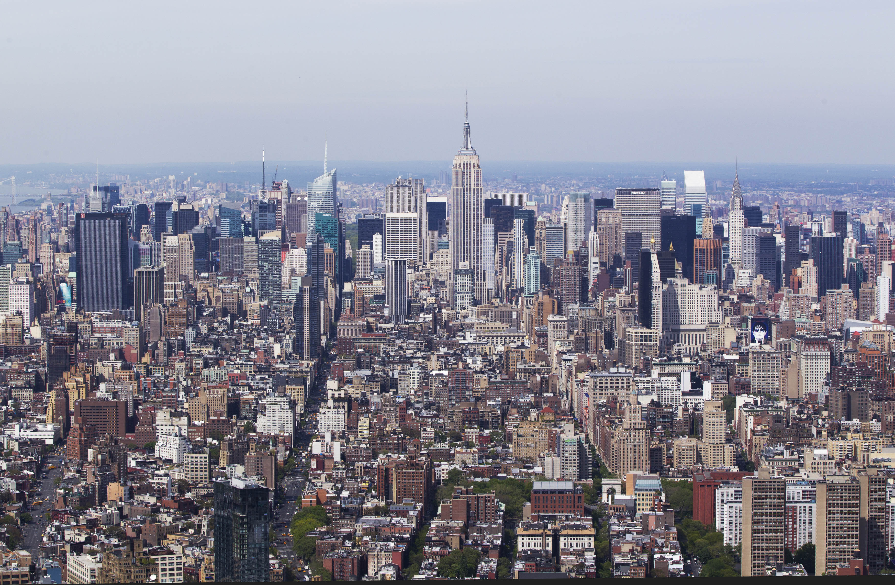 The Empire State Building and lower Manh