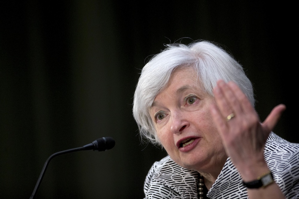 Janet Yellen, chair of the U.S. Federal Reserve, speaks during a Senate Banking Committee hearing in Washington, D.C.