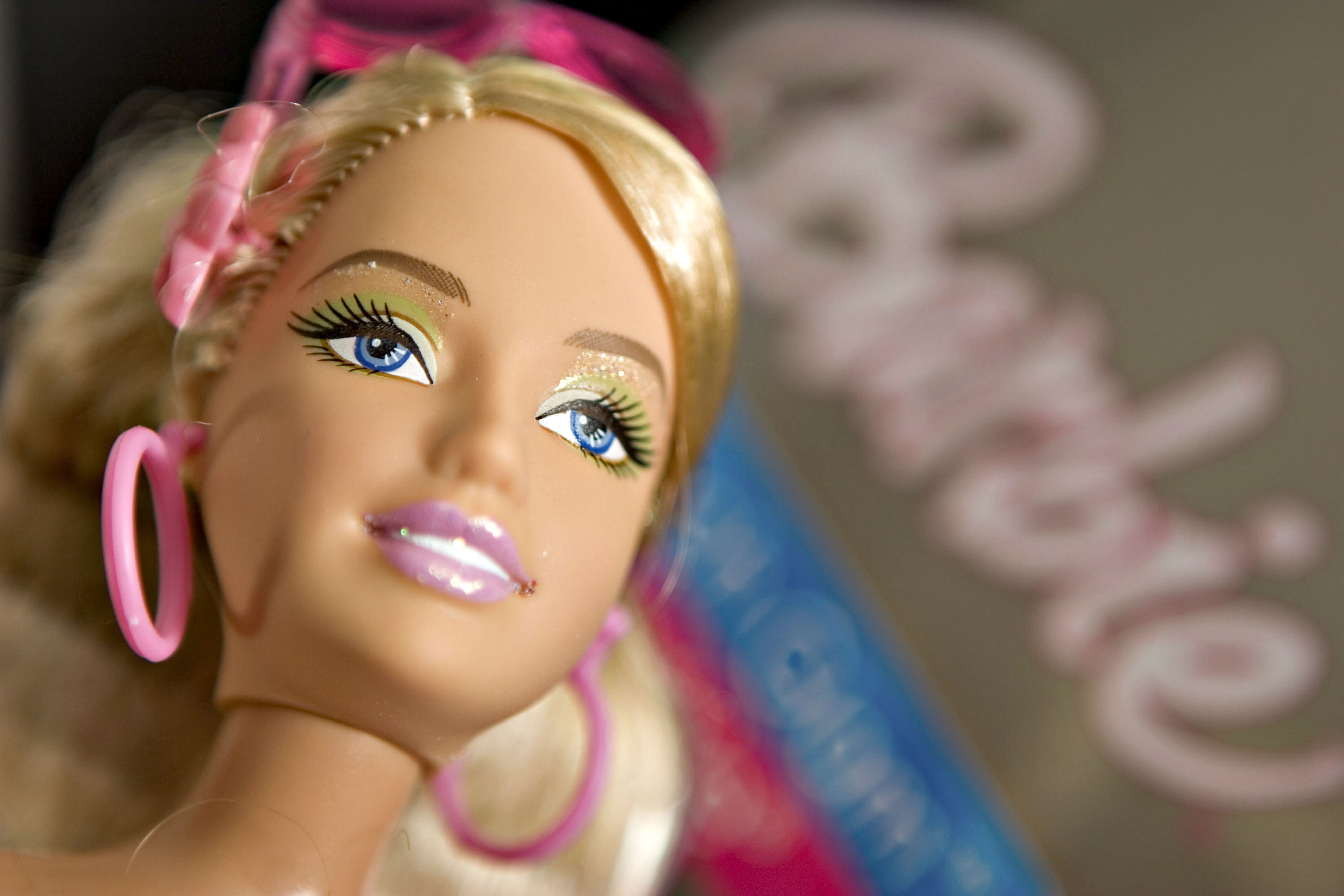 A Barbie doll is arranged for a photo in Cambridge, Massachu
