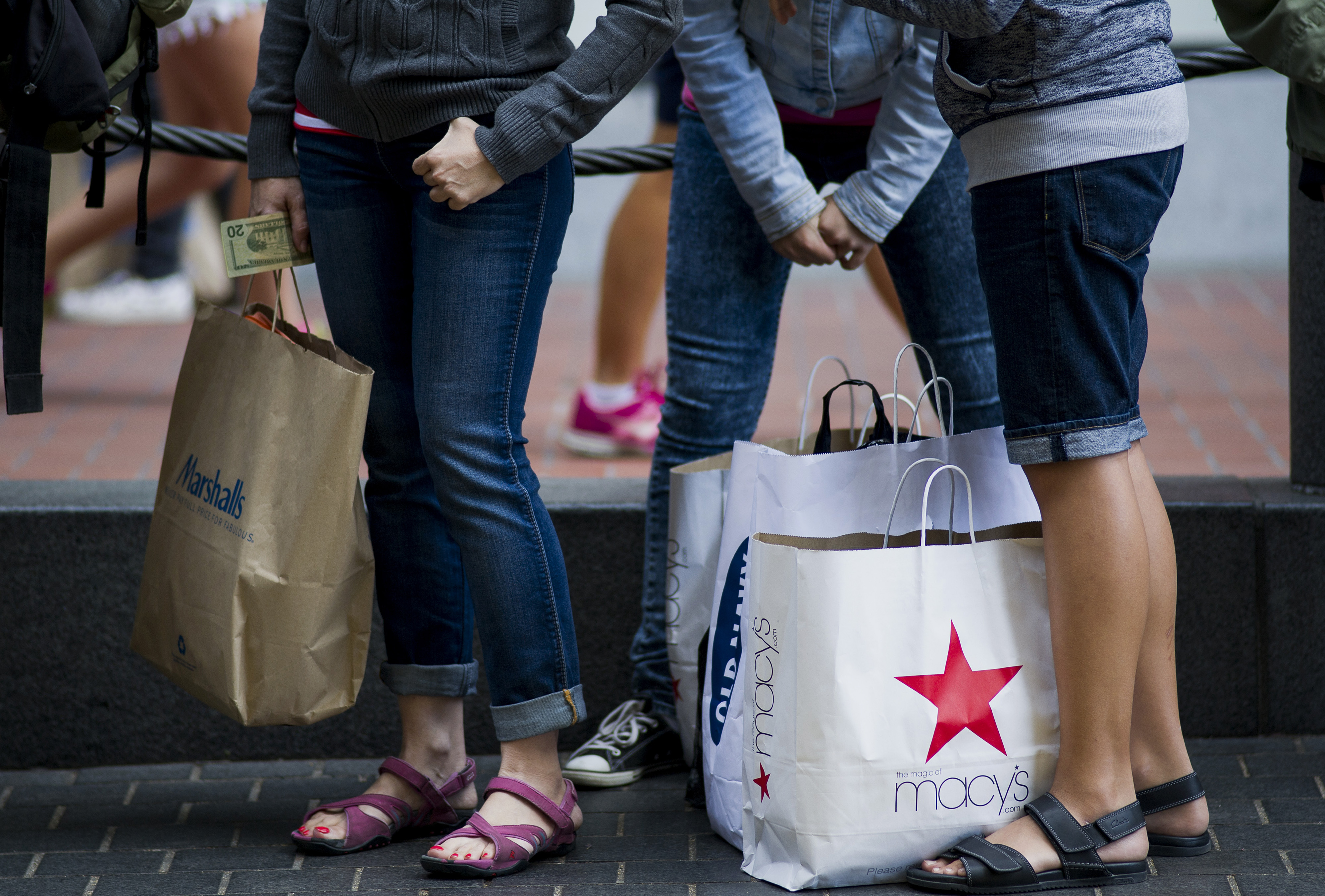 Shoppers In The Union Square Area As Retail Sales Figures Are Released