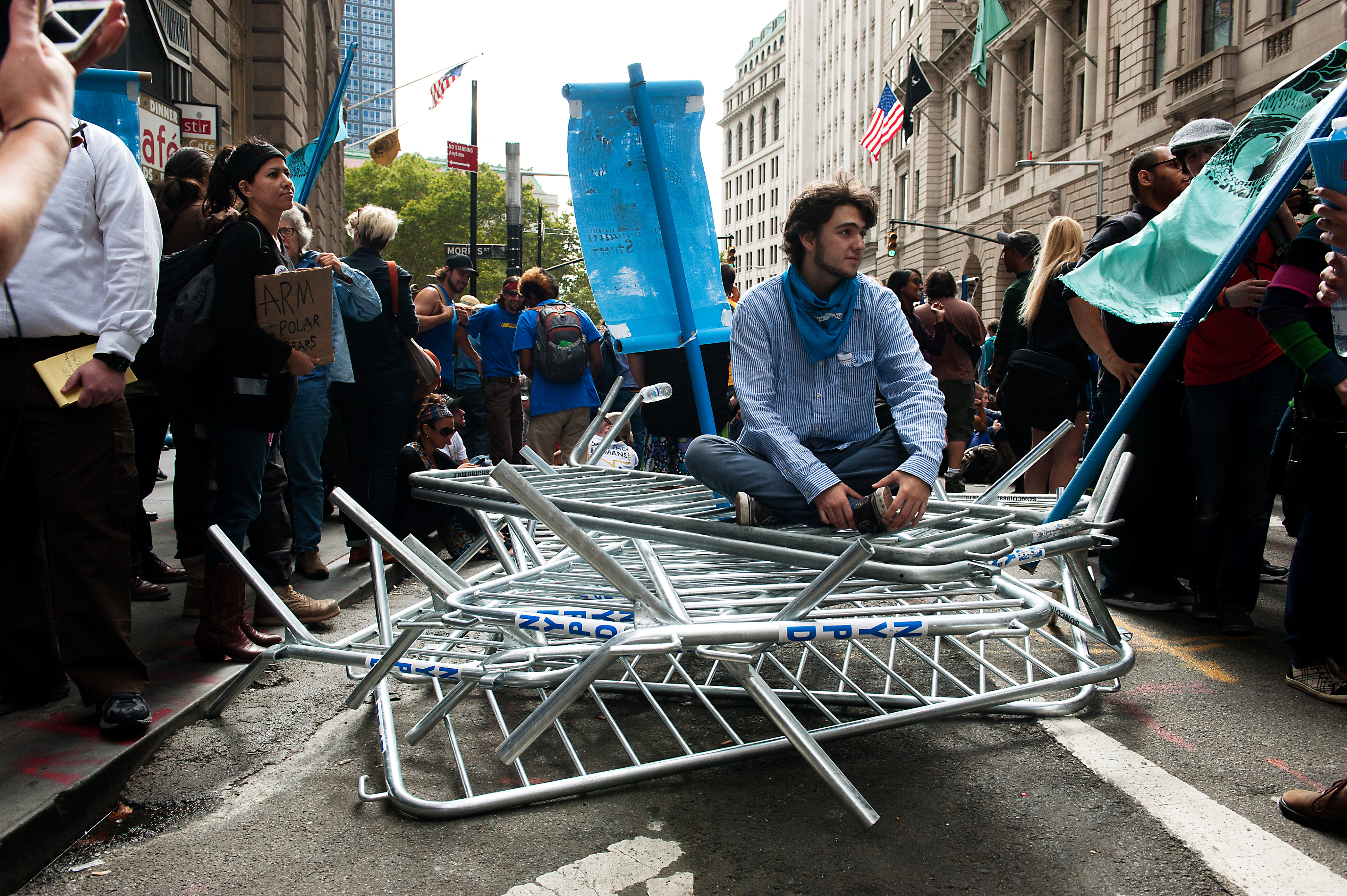 Climate Change Activists Demonstrate On Wall Street