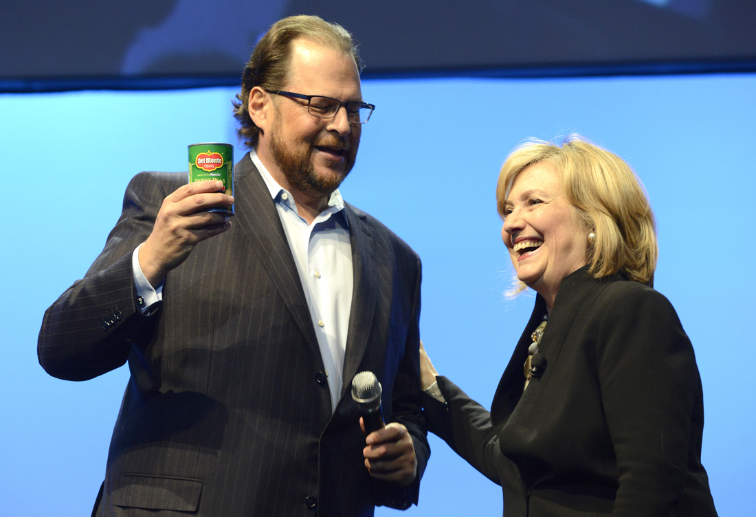 Marc Benioff Hillary Clinton Salesforce Dreamforce 2014