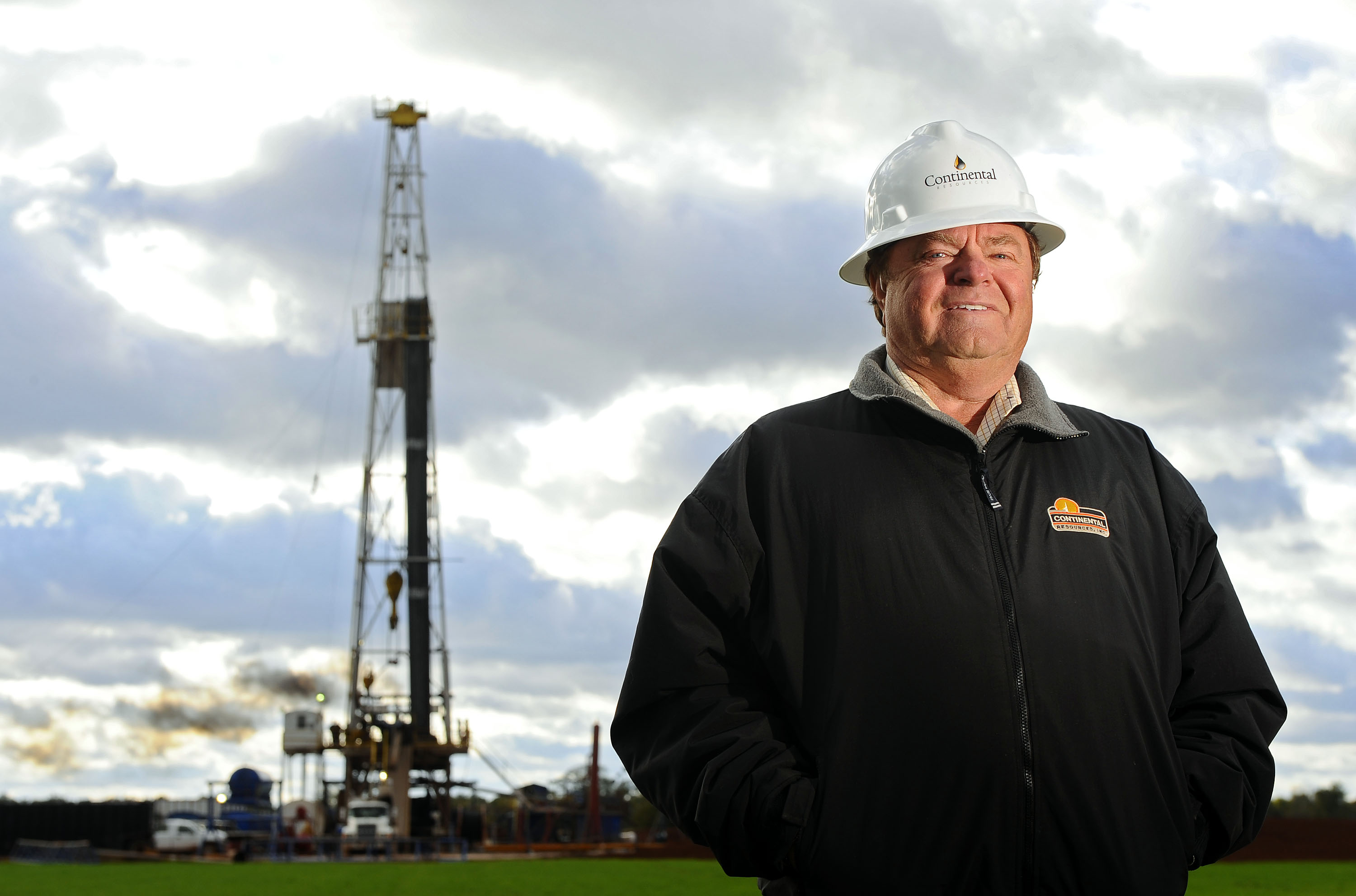 Harold Hamm, chairman of Continental Resources Inc., stands