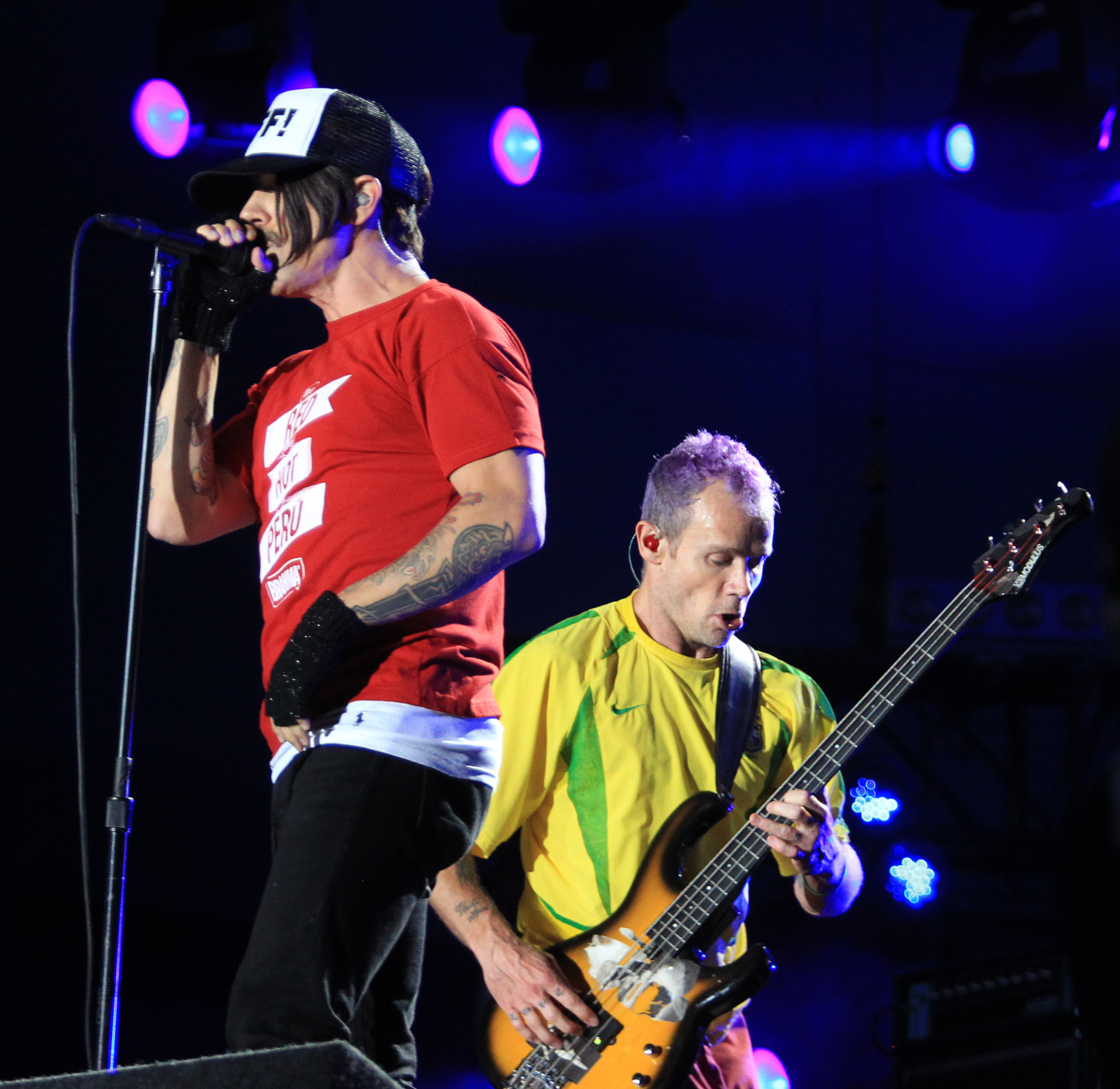 Kiedis and bass player "Flea" of the rock band Red Hot Chilli Peppers perform at the Rock in Rio Music Festival in Rio de Janeiro