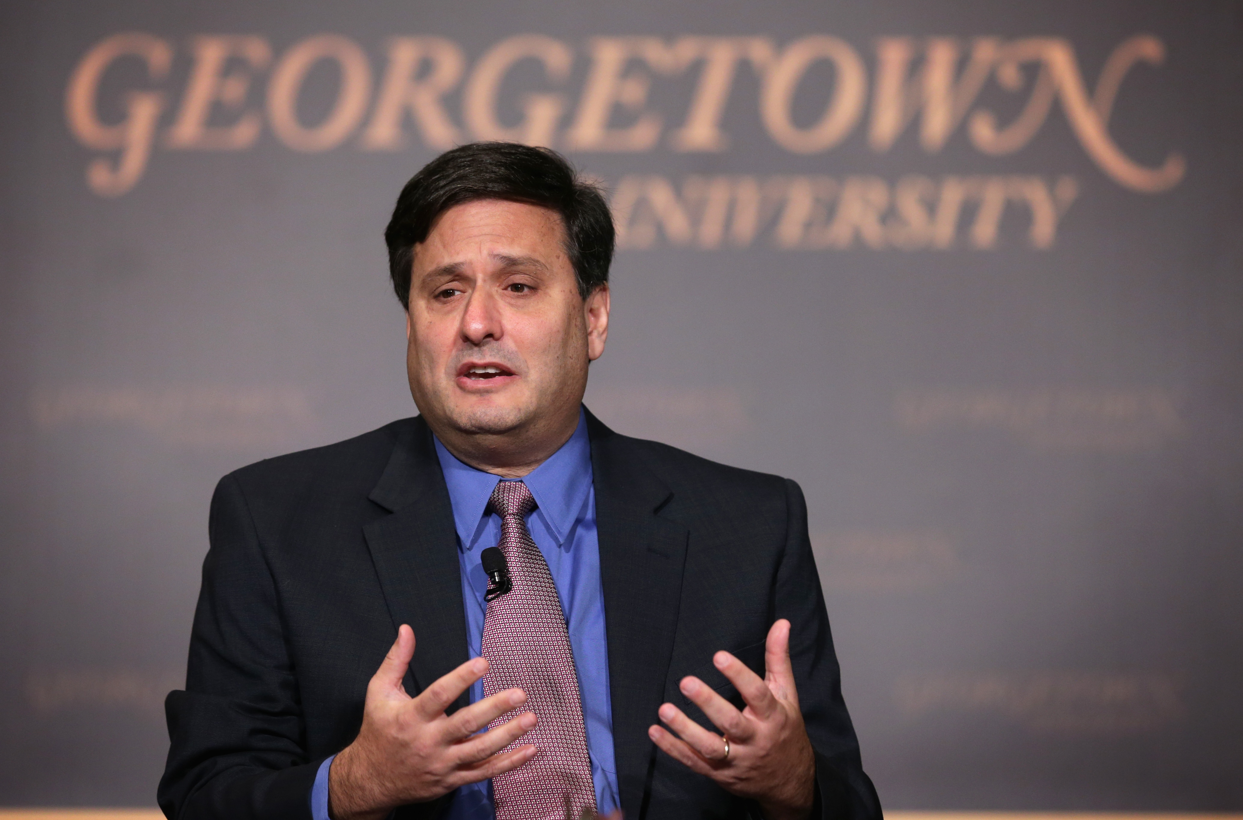 WASHINGTON, DC - DECEMBER 05: White House Ebola Response Coordinator Ron Klain speaks during discussion December 5, 2014 at Georgetown University in Washington, DC. The university held a discussion on "Ebola: Responding to the Domestic and Global Challenges." (Photo by Alex Wong/Getty Images)