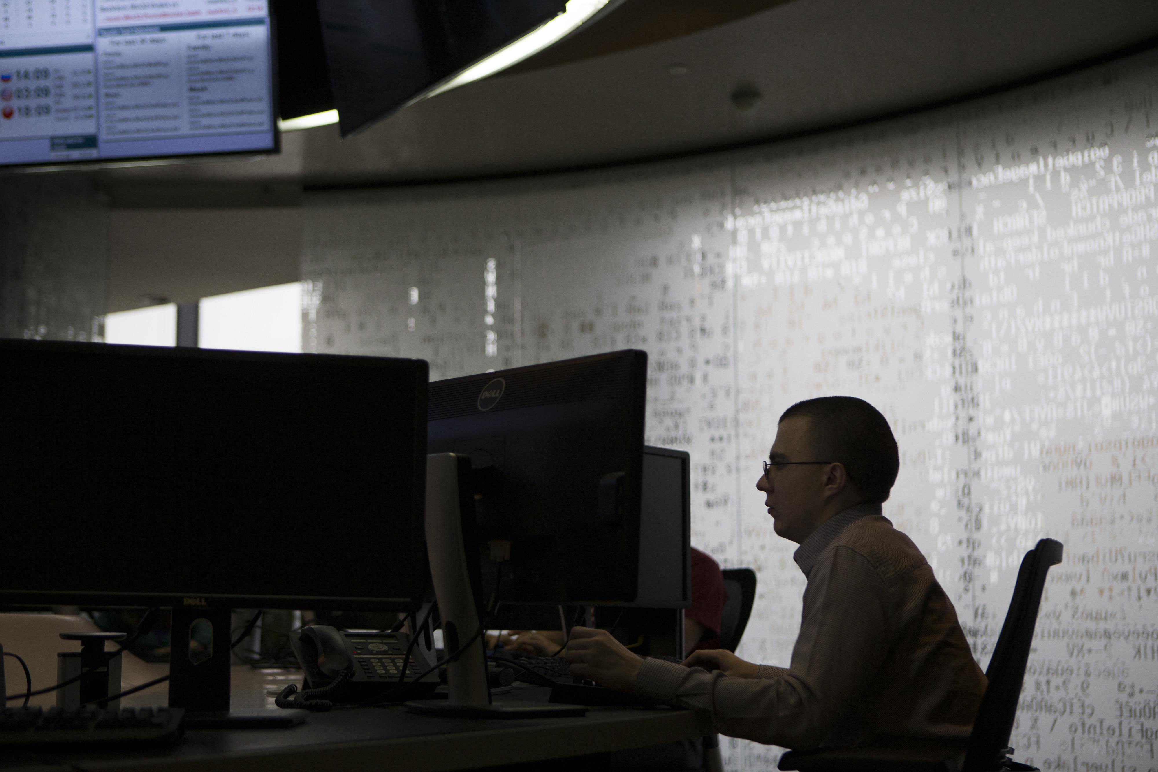 An employee working at the headquarters of Kaspersky Lab, a cyber-security firm, in Moscow, Russia in Dec. 2014.