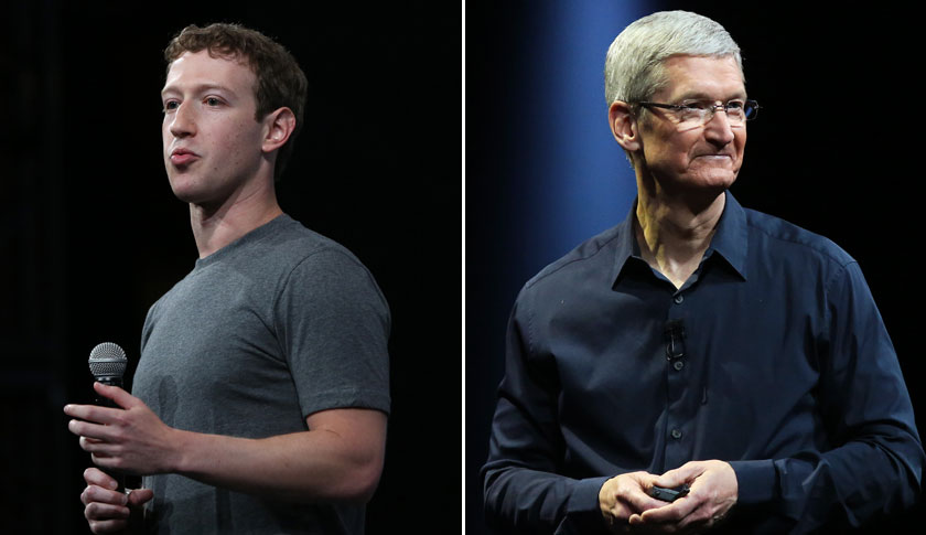 Facebook CEO Mark Zuckerberg gives his keynote address at Facebook's f8 developers conference in San Francisco, California April 30, 2014. REUTERS/Robert Galbraith (UNITED STATES - Tags: BUSINESS) - RTR3NANF
Apple CEO Tim Cook delivers his keynote address at the World Wide developers conference in San Francisco, California June 2, 2014. REUTERS/Robert Galbraith (UNITED STATES - Tags: BUSINESS SCIENCE TECHNOLOGY) - RTR3RVYO