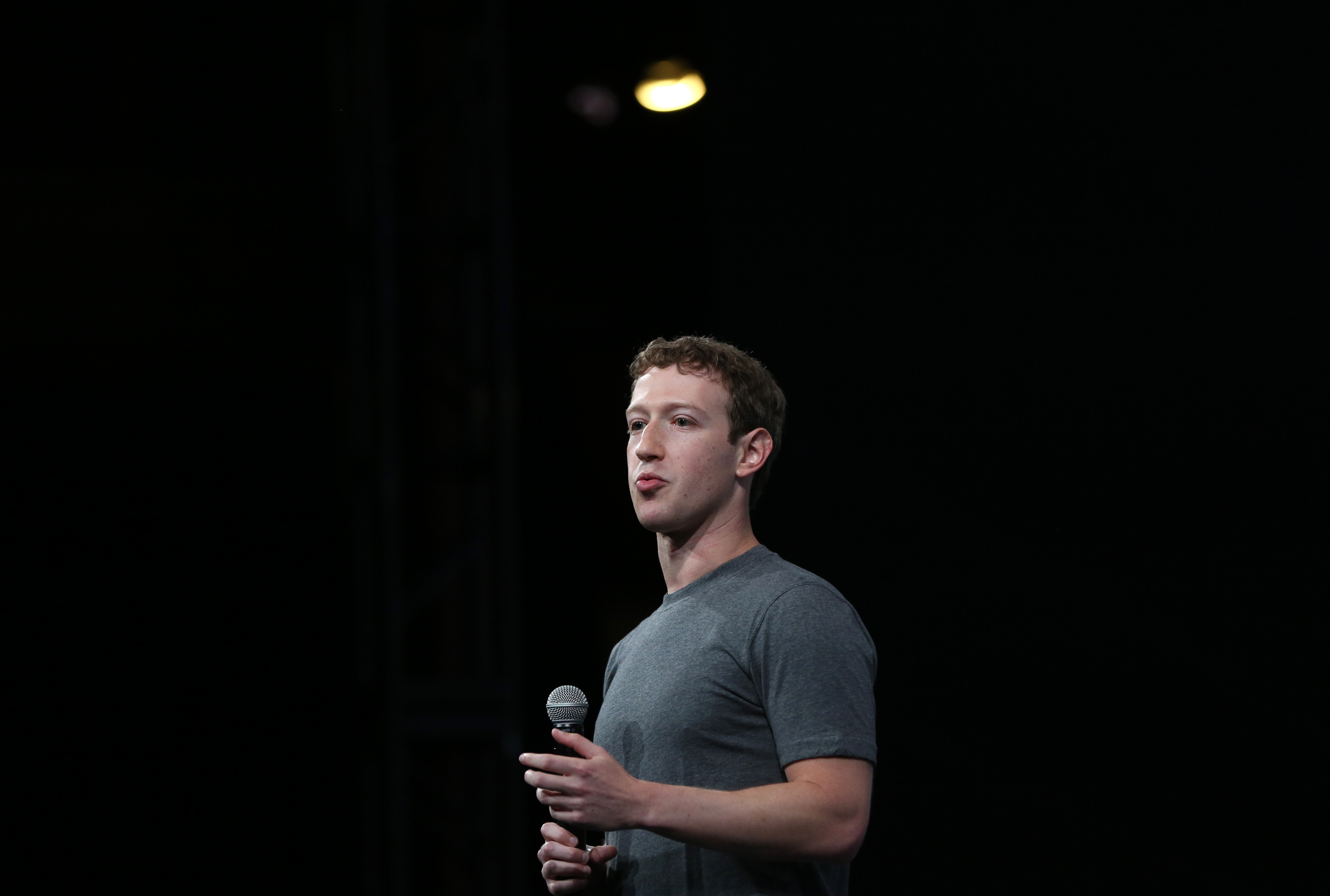 Facebook CEO Mark Zuckerberg gives his keynote address at Facebook's f8 developers conference in San Francisco