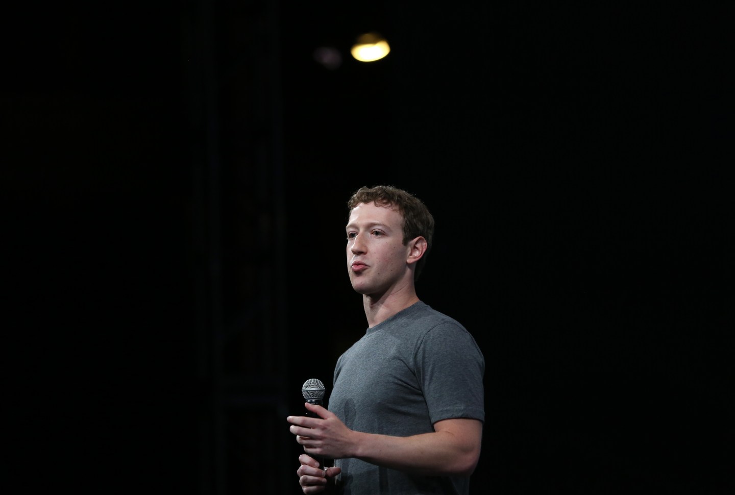 Facebook CEO Mark Zuckerberg gives his keynote address at Facebook's f8 developers conference in San Francisco