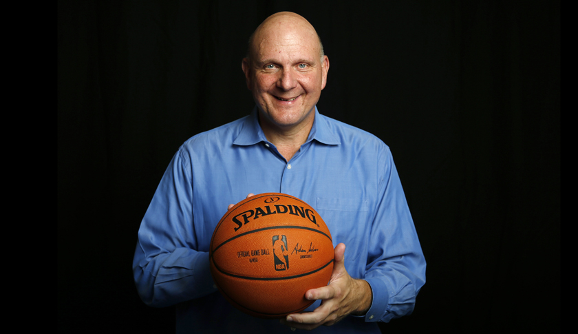Los Angeles Clippers owner Steve Ballmer poses for a portrait in Culver City, Los Angeles