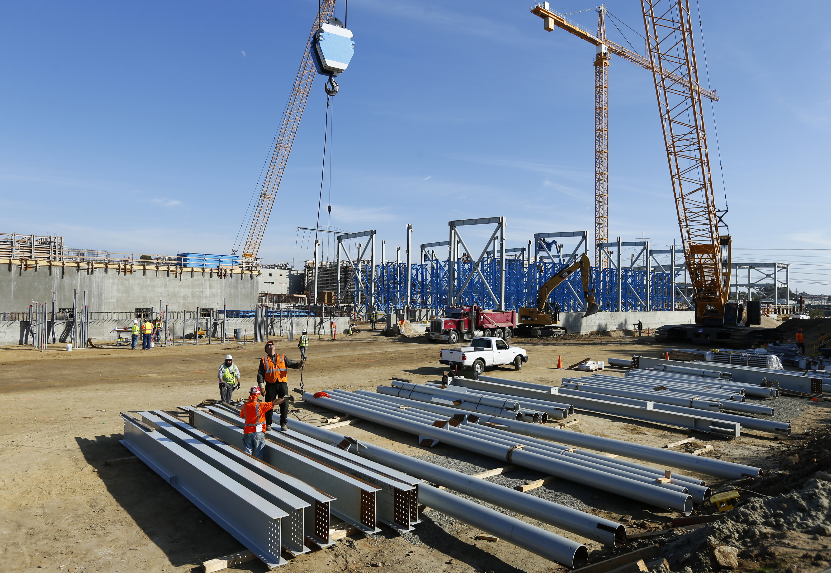 Construction continues on the Western Hemisphere's largest seawater desalination plant in Carlsbad