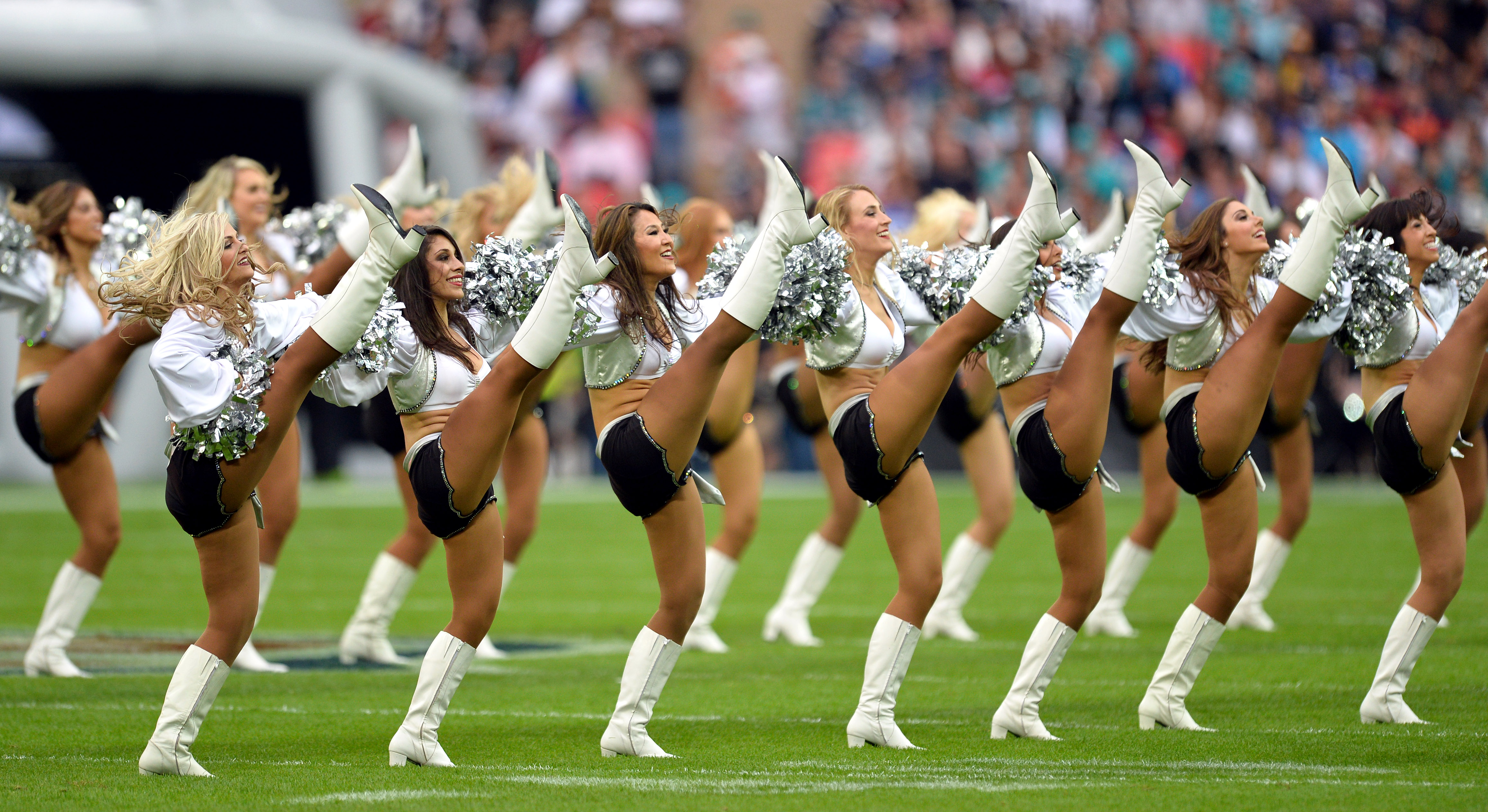 Celebrities Attend Oakland Raiders v Miami Dolphins NFL Game At Wembley