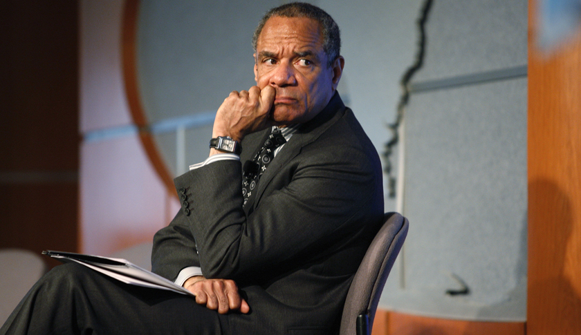 Chairman & CEO of American Express Company Chenault listens during partnership meeting in New York City