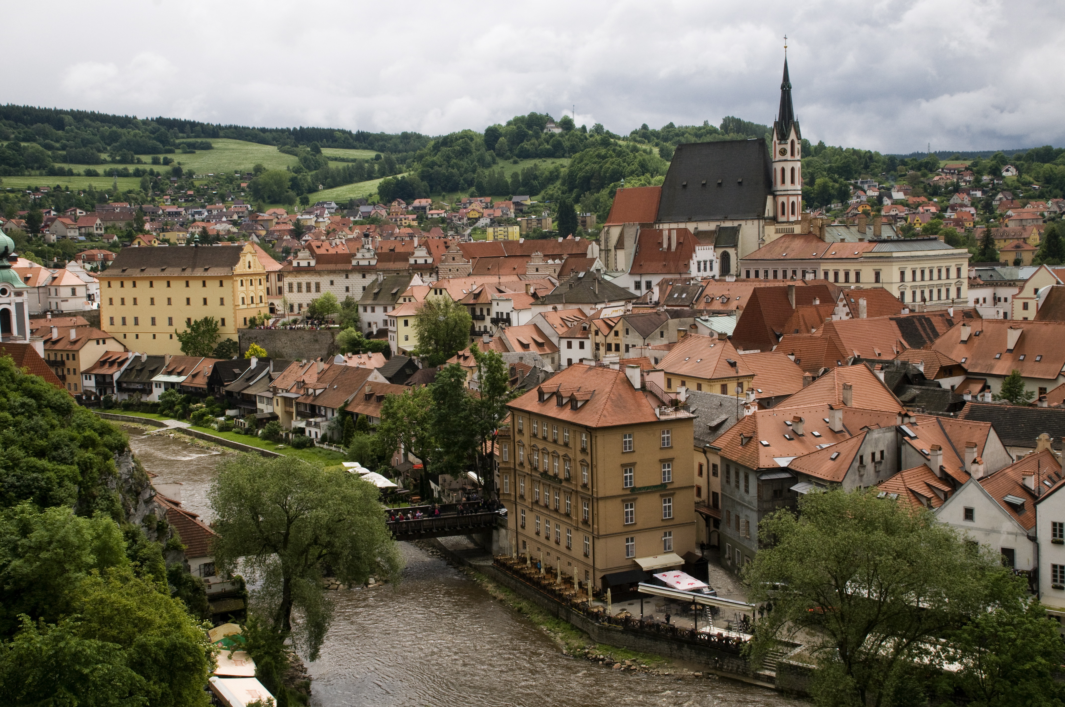 Skyline of Cesky Krumlov, Czech Republic, from the Castle