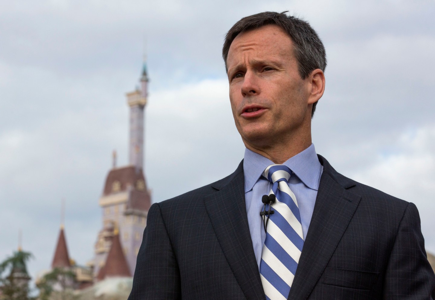 Staggs, Chairman of Walt Disney World Parks &amp; Resorts speaks during a ribbon-cutting ceremony for the New Fantasyland in Lake Buena Vista, Florida