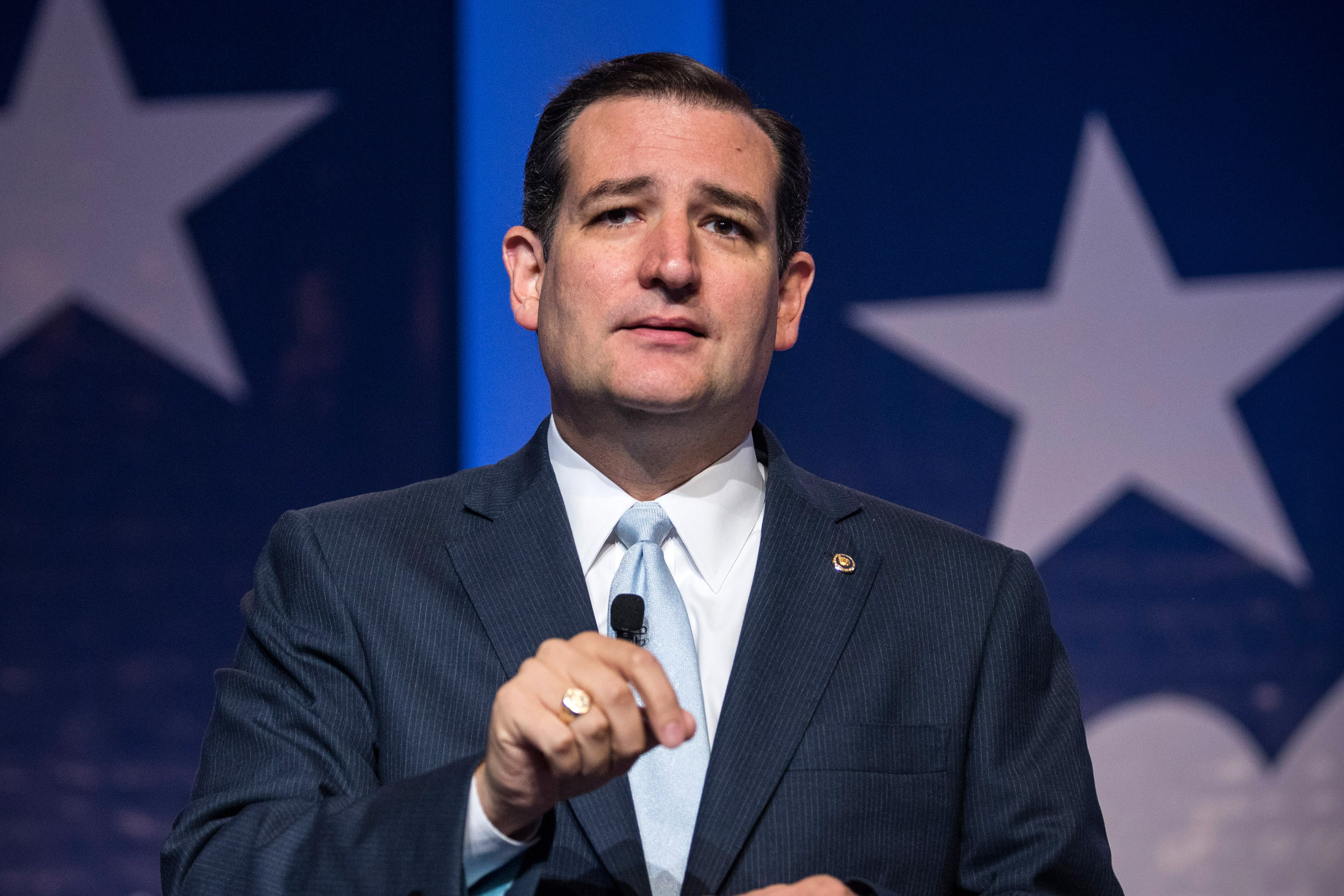 WASHINGTON, DC - OCTOBER 11: Senator Ted Cruz (R-TX), speaks at the 2013 Values Voter Summit, held by the Family Research Council, on October 11, 2013 in Washington, DC. The summit, which goes for three days, is attended by a number of Republican senators and high profile conservative voices in American politics. (Photo by Andrew Burton/Getty Images)
