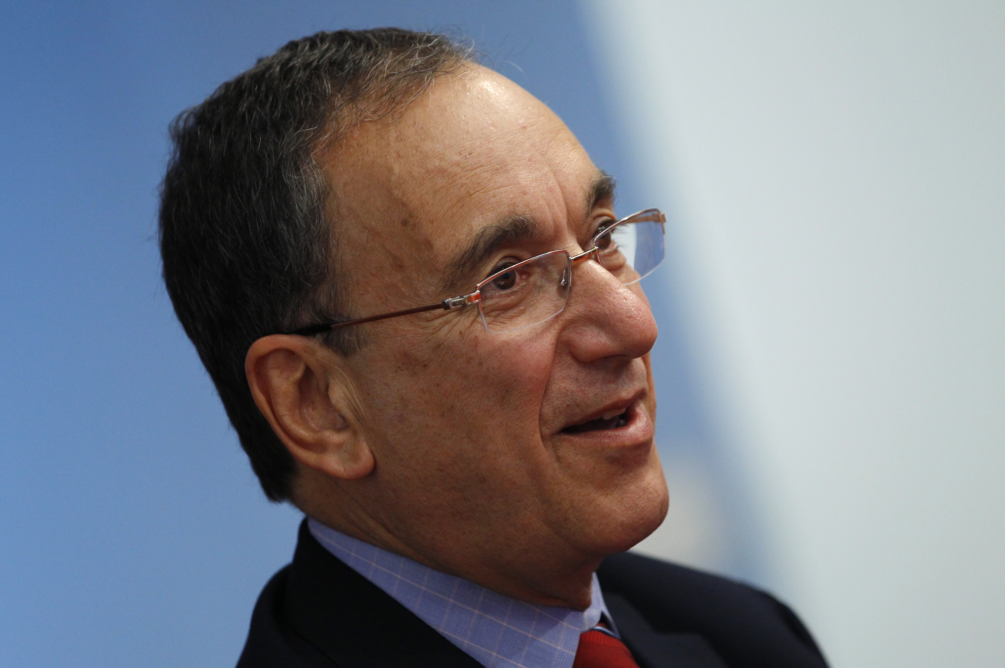 George Scangos, CEO of Biogen Inc. speaks during Reuters Health Summit in New York