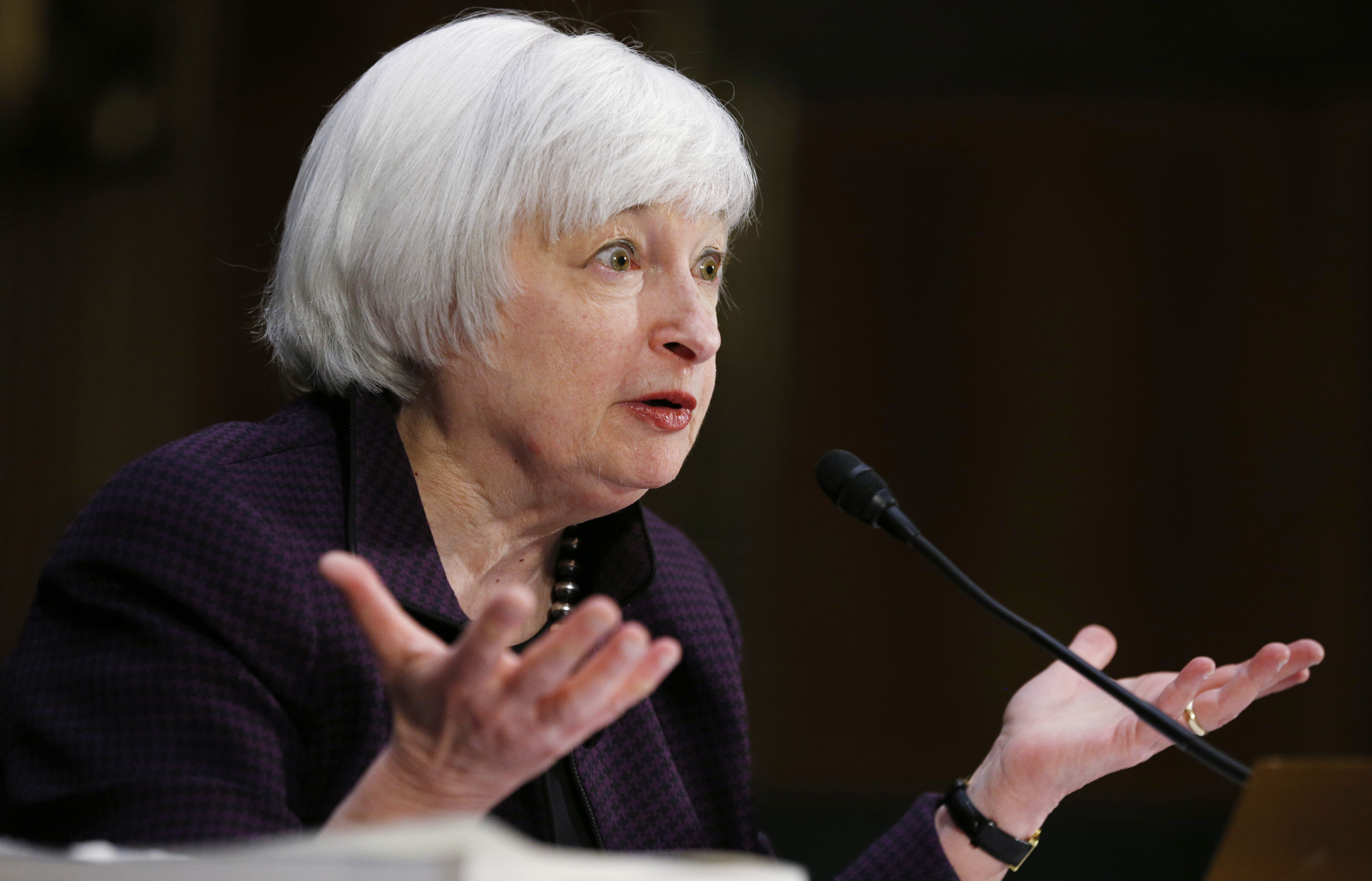 Janet Yellen testifies on Capitol Hill in Washington