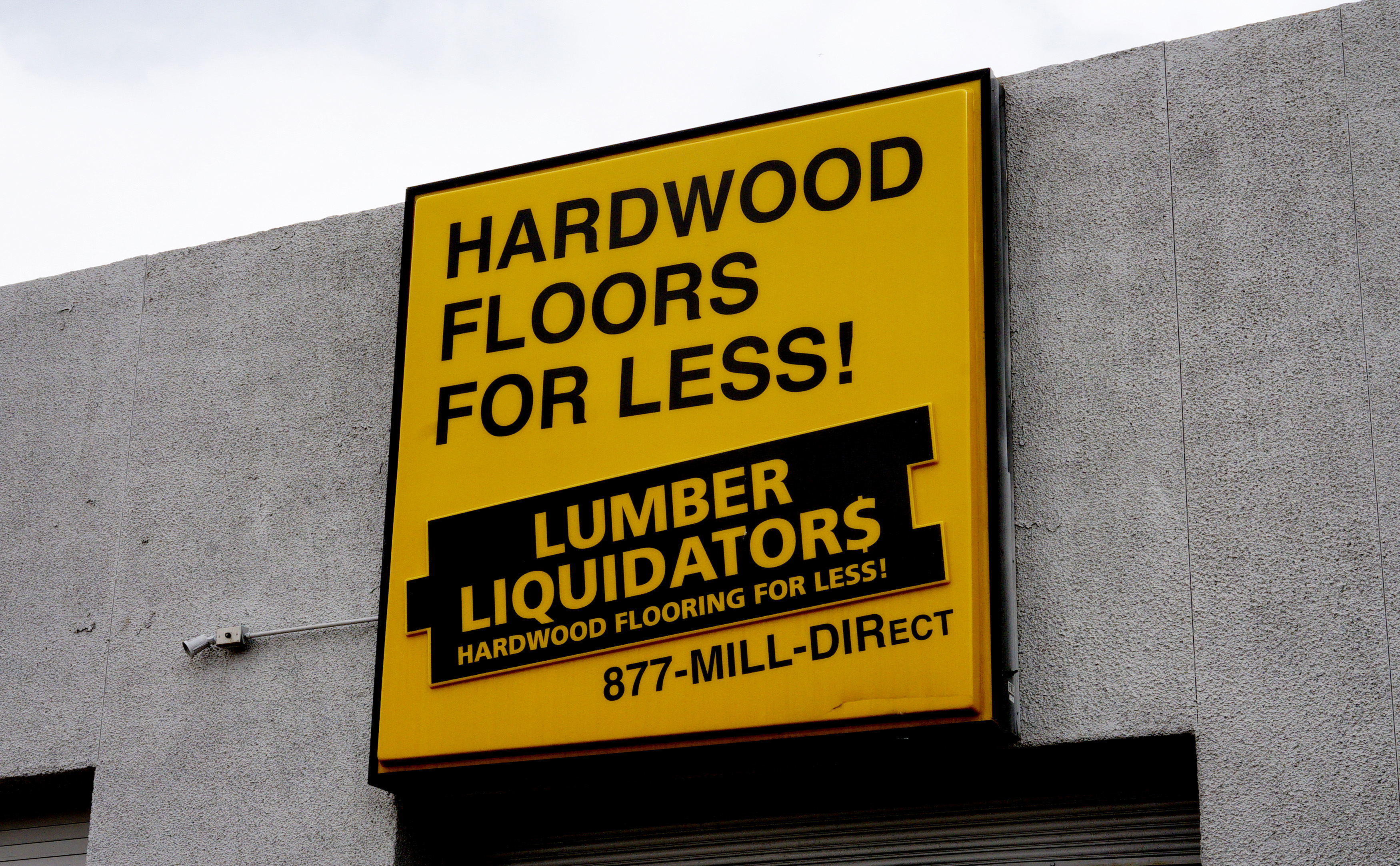 The sign outside the Lumber Liquidators store in Denver