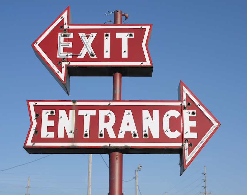 Exit and entrance signs