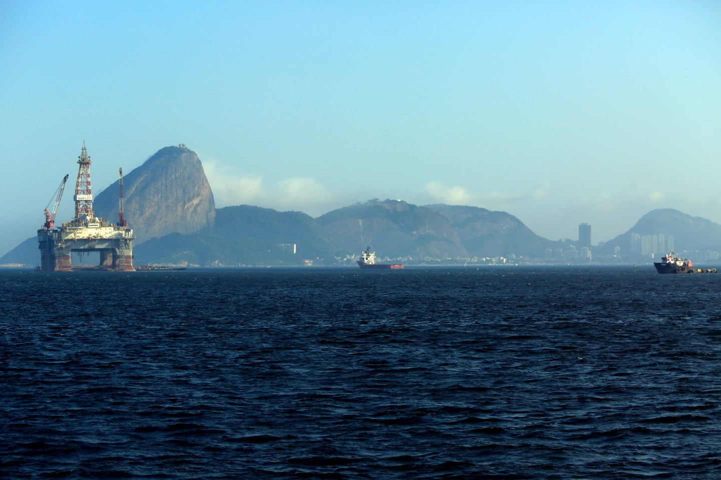 Views Of Oil Platforms in Guanabara Bay Ahead of Petrobras Earnings Results