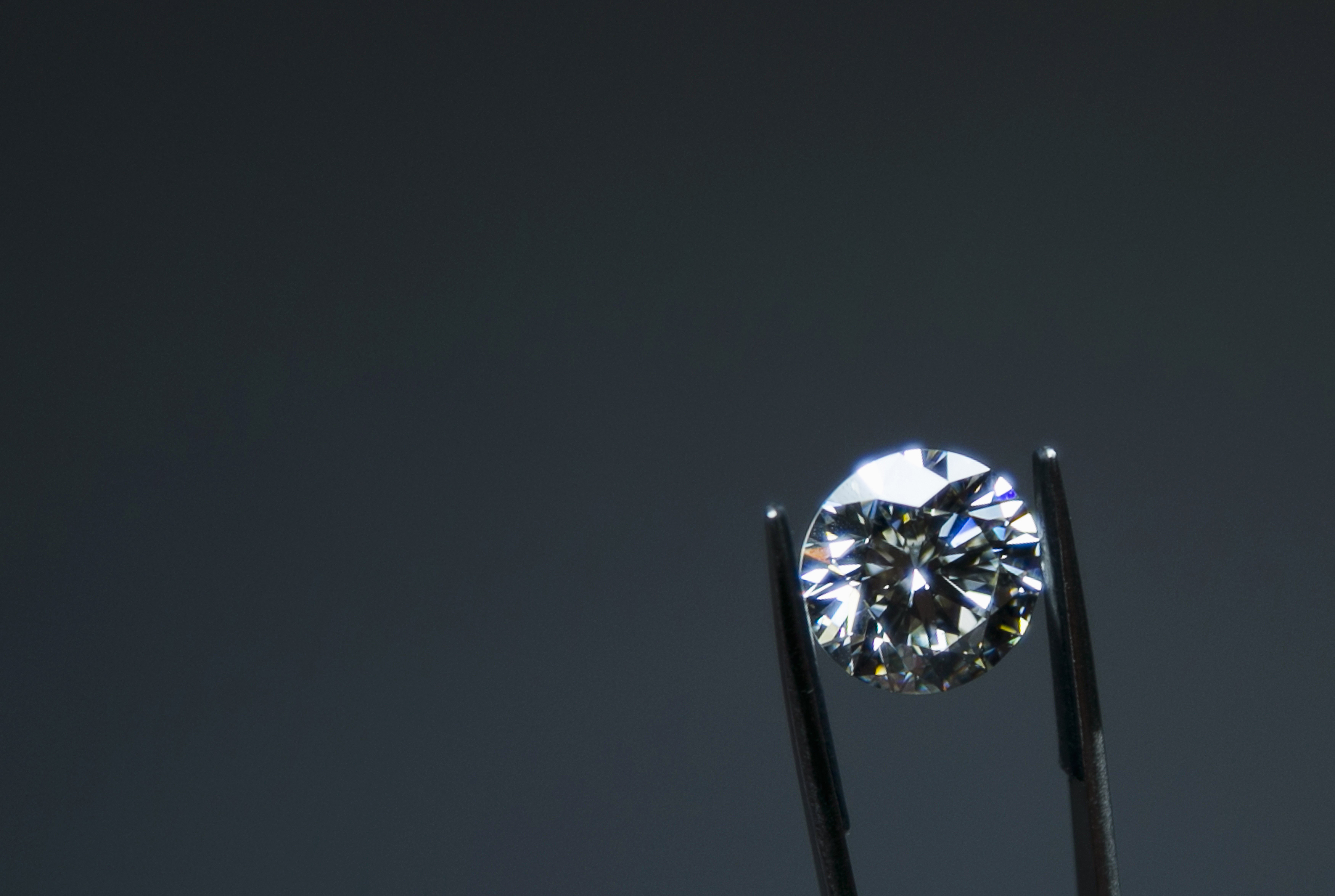 A diamond is displayed at the certification level at the HRD Antwerp Institute of Gemmology at the Antwerp World Diamond Centre