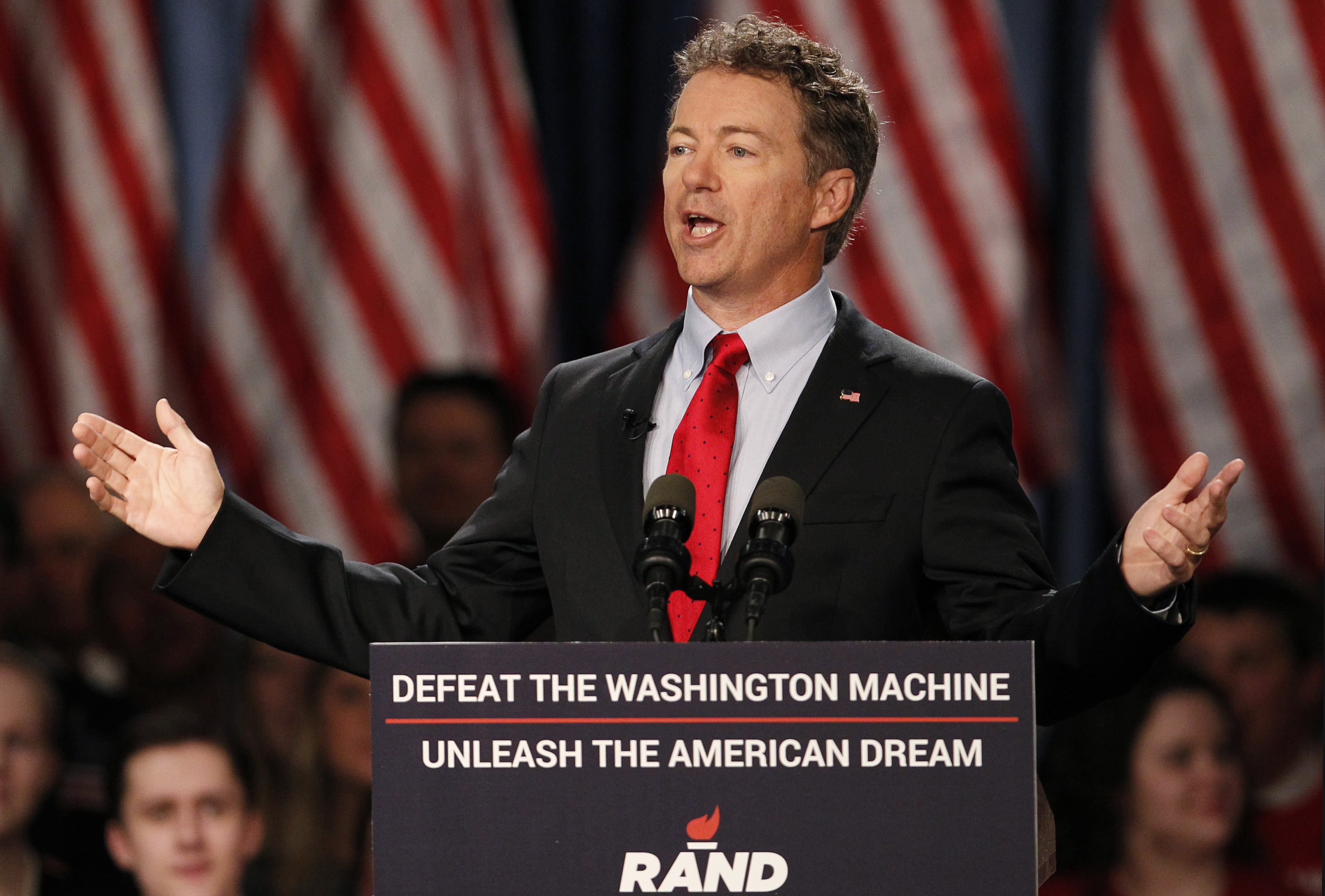 U.S. Senator Paul formally announces his candidacy for president during an event in Louisville