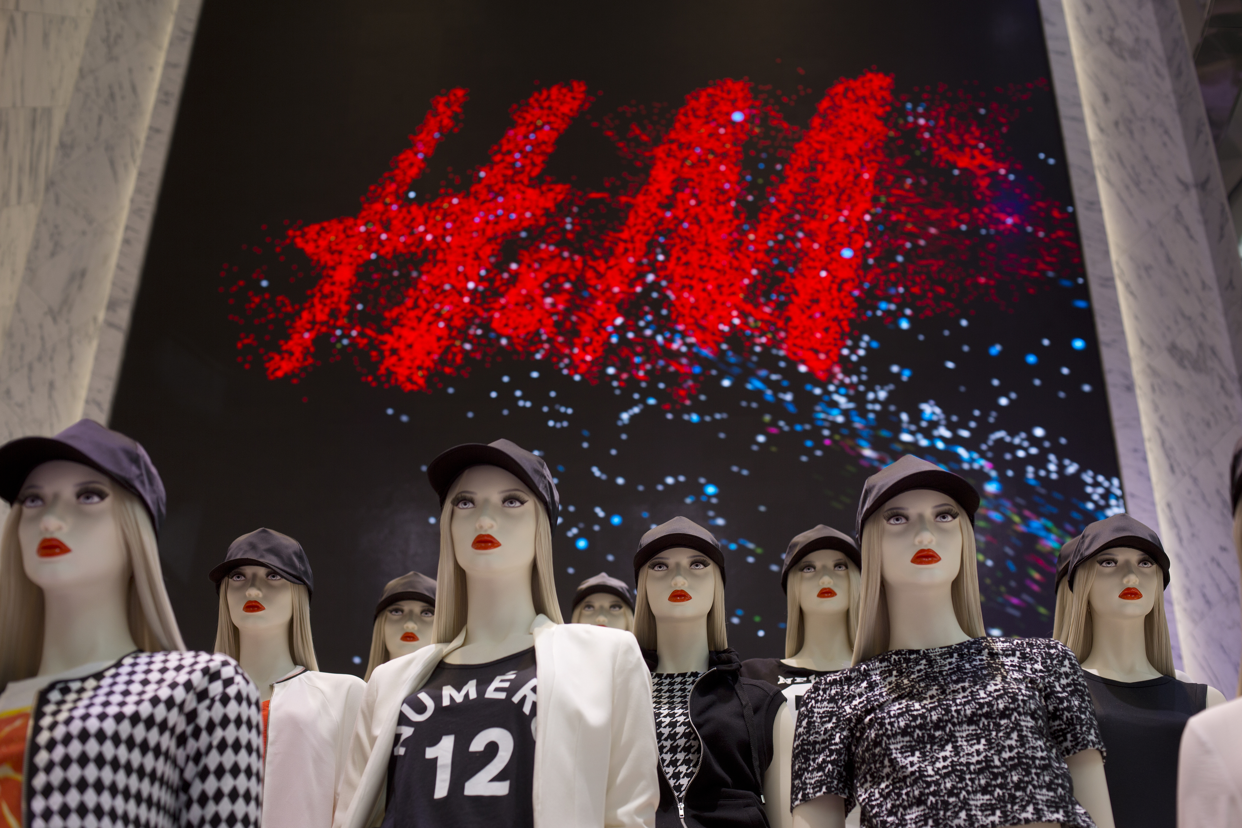 Shoppers Inside H&M During The Grand Opening Of New Flagship Store on Fifth Avenue