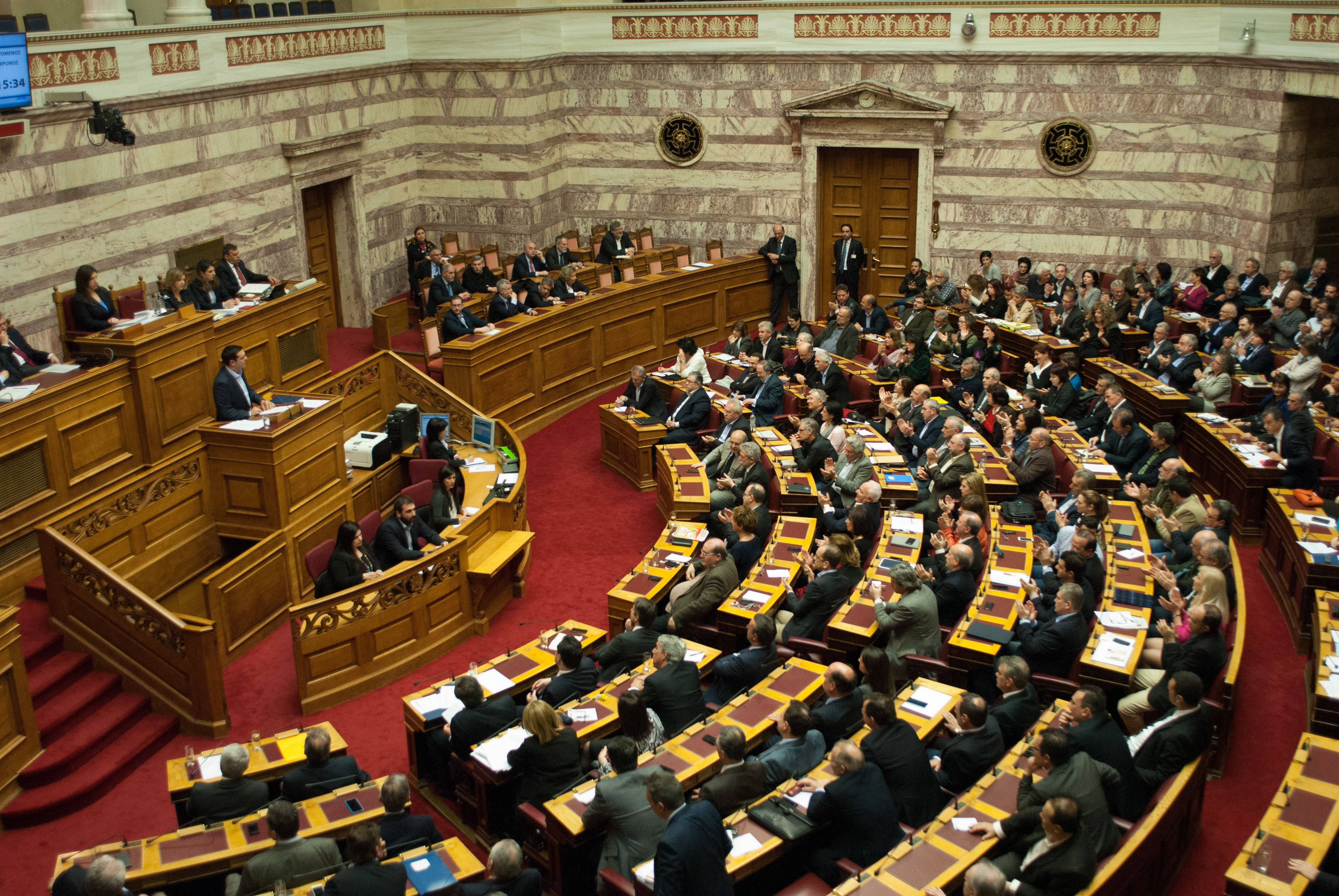 The Greek Prime Minister Alexis Tsipras presented a session