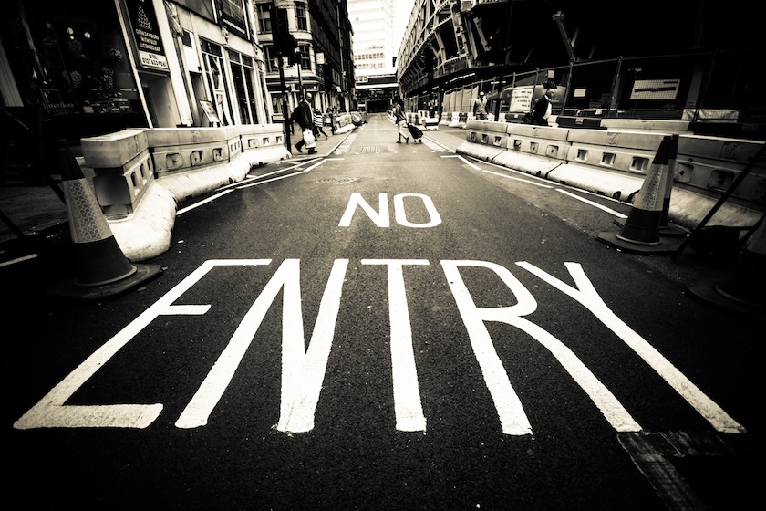 No entry road sign