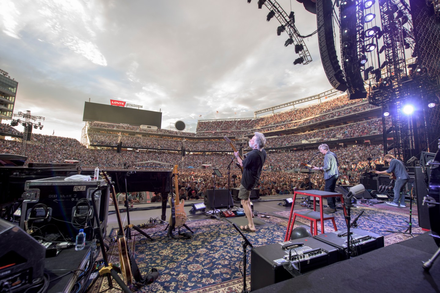Bob Weir, from left, Phil Lesh, Trey Anastasio