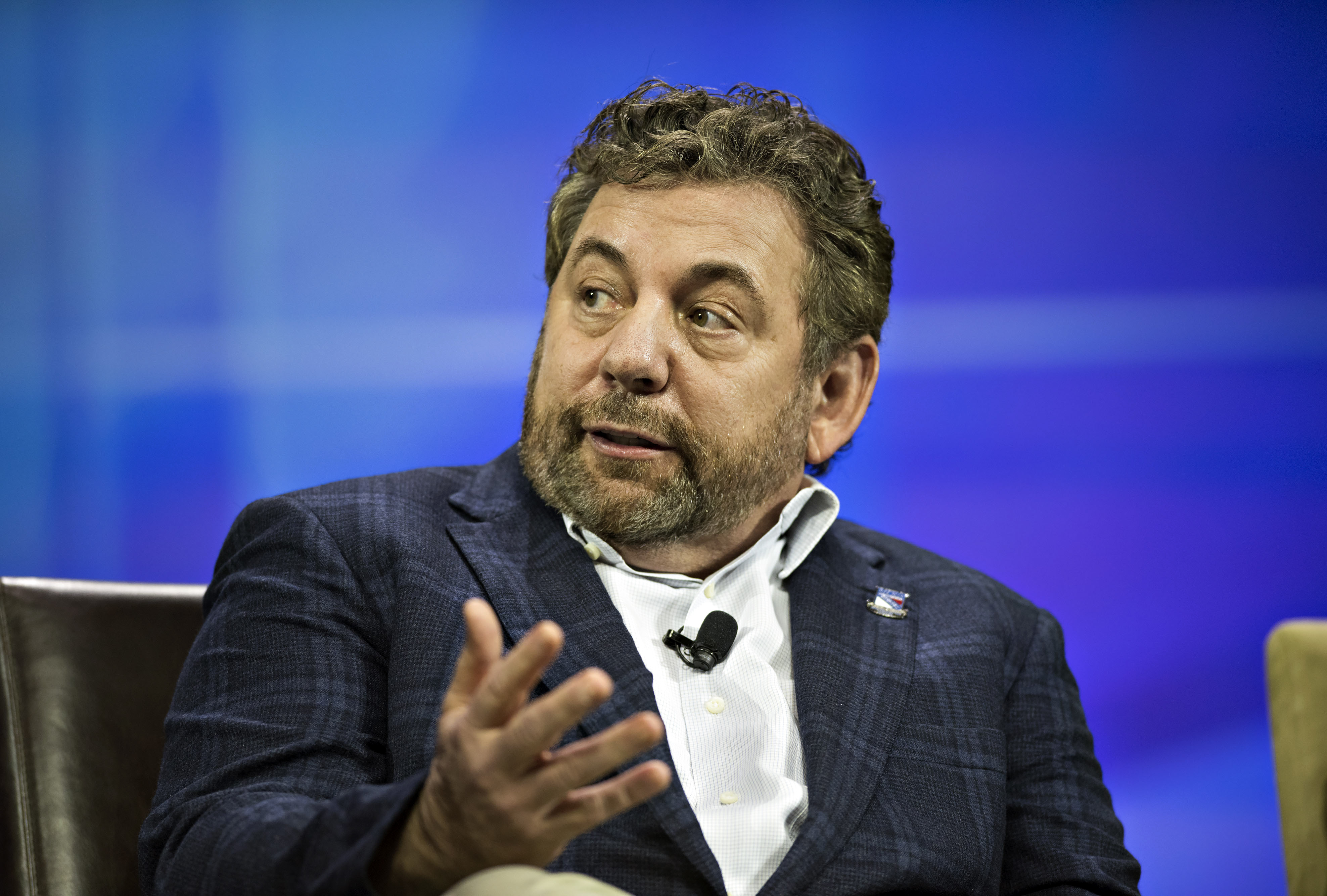 James "Jim" Dolan, president and chief executive officer of Cablevision Systems Corp., speaks at INTX: The Internet &amp; Television Expo in Chicago, Illinois, U.S., on Wednesday, May 6, 2015. The event, formerly known as the The Cable Show, has been the reimagined for doing business in the digital economy by the National Cable and Telecommunications Association (NCTA). Photographer: Daniel Acker/Bloomberg *** Local Caption *** Jim Dolan