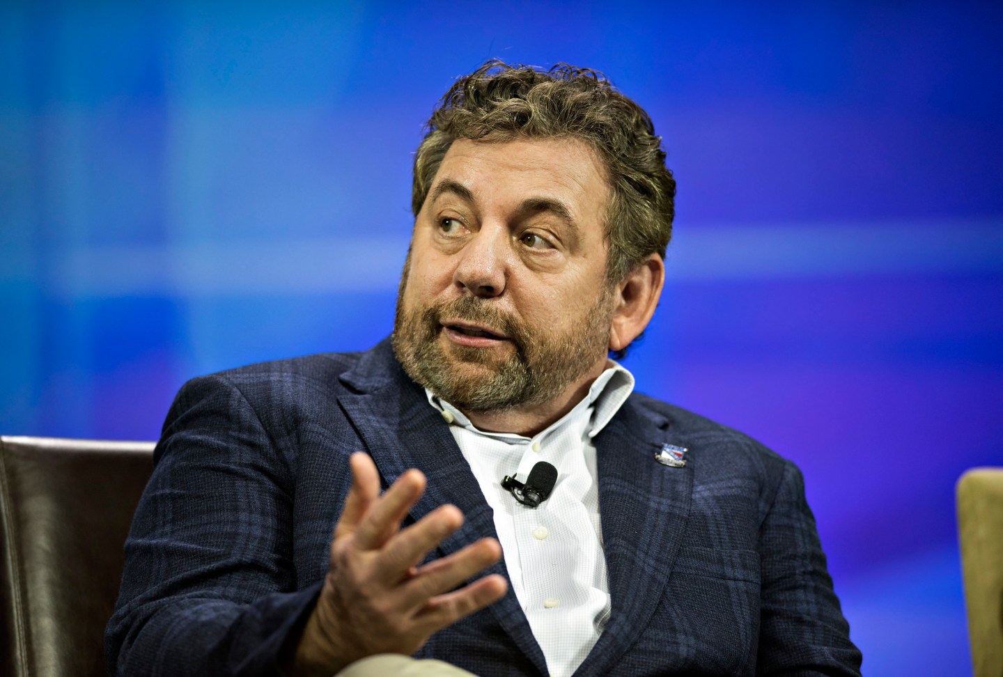 James "Jim" Dolan, president and chief executive officer of Cablevision Systems Corp., speaks at INTX: The Internet & Television Expo in Chicago, Illinois, U.S., on Wednesday, May 6, 2015. The event, formerly known as the The Cable Show, has been the reimagined for doing business in the digital economy by the National Cable and Telecommunications Association (NCTA). Photographer: Daniel Acker/Bloomberg *** Local Caption *** Jim Dolan