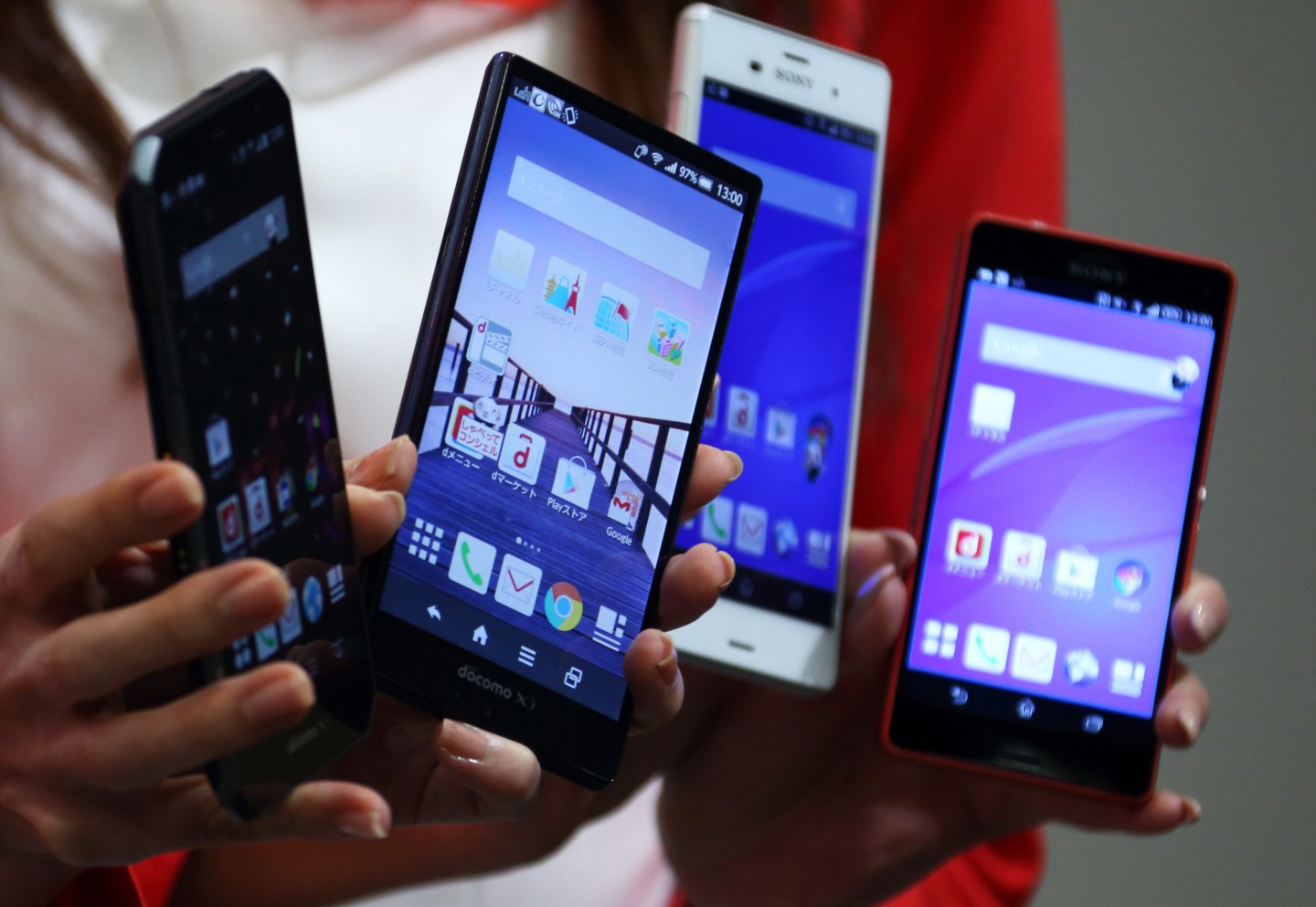 NTT Docomo Inc. President Kaoru Kato Unveils New Smartphones