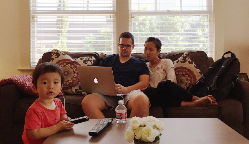Daniel Lombardi, his wife Jihee, and their son Ethan