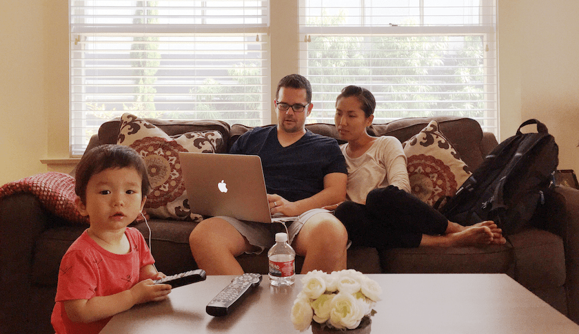 Daniel Lombardi, his wife Jihee, and their son Ethan