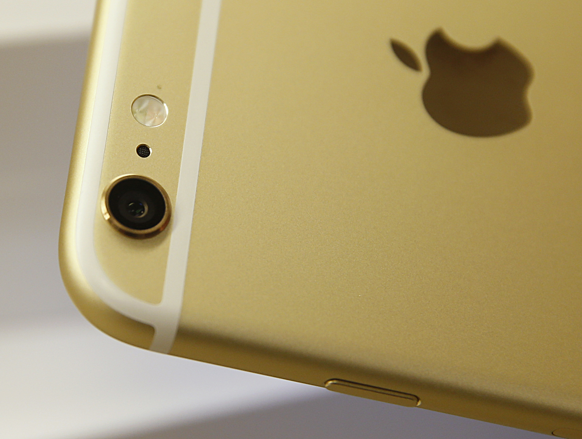 The camera and flash of an Apple iPhone 6 Plus gold, is shown here at a Verizon store on September 18, 2014 in Orem, Utah.