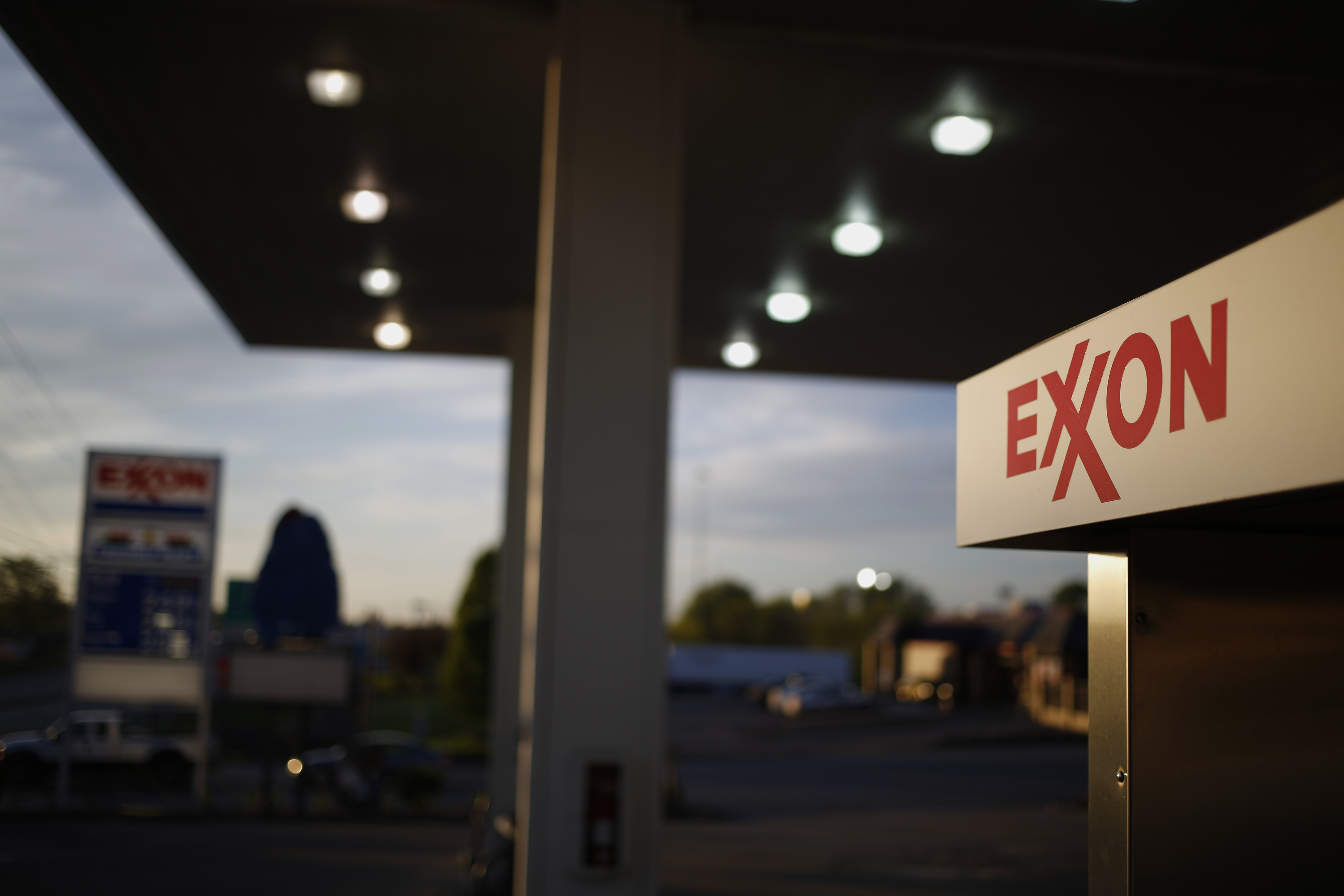 An Exxon Mobil Corp. Gas Station Ahead Of Earnings Figures