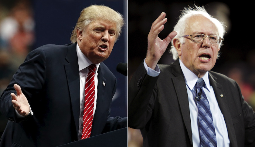 Donald Trump (left) and Bernie Sanders