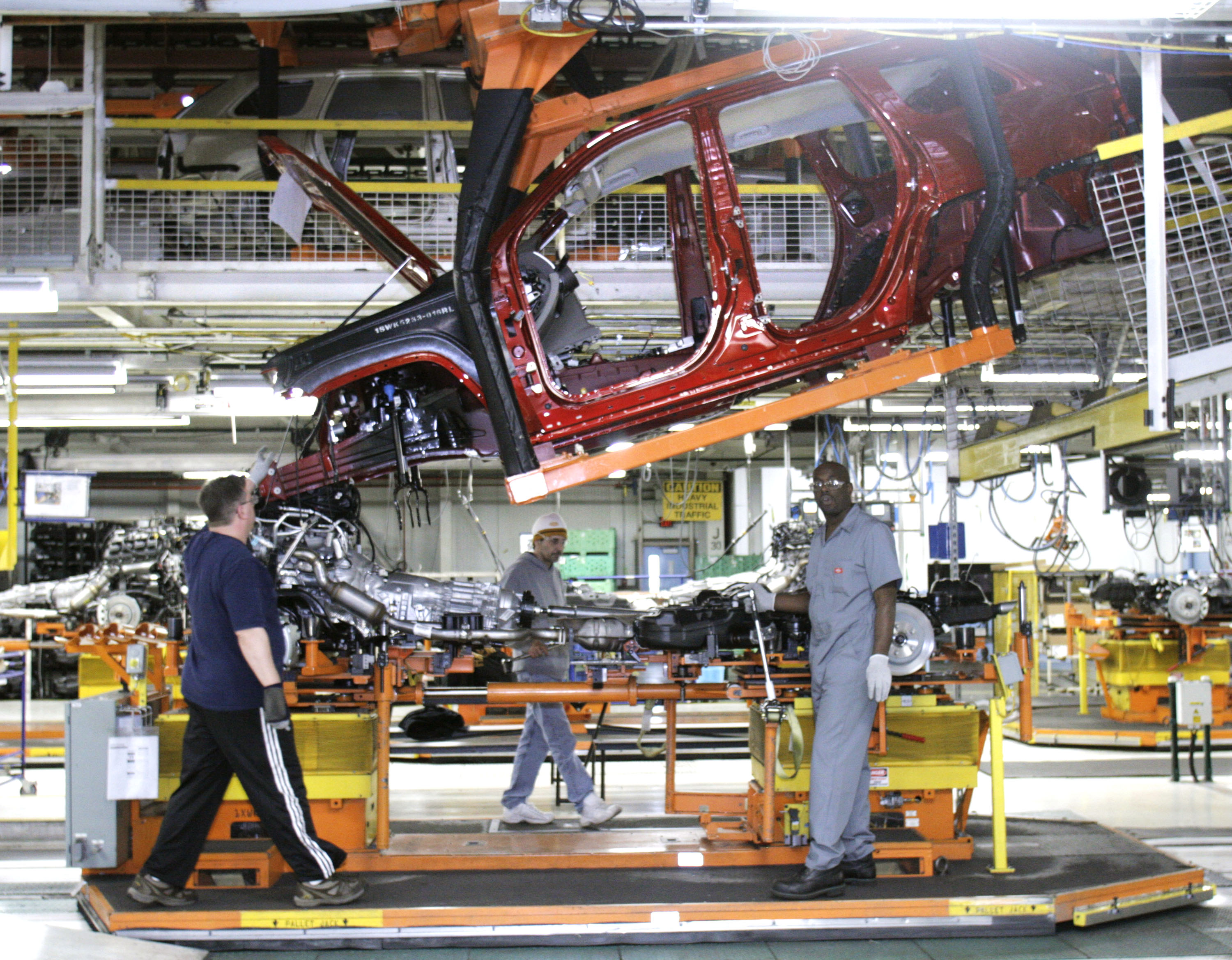 Treasury Secretary Geithner Tours Chrysler Assembly Plant