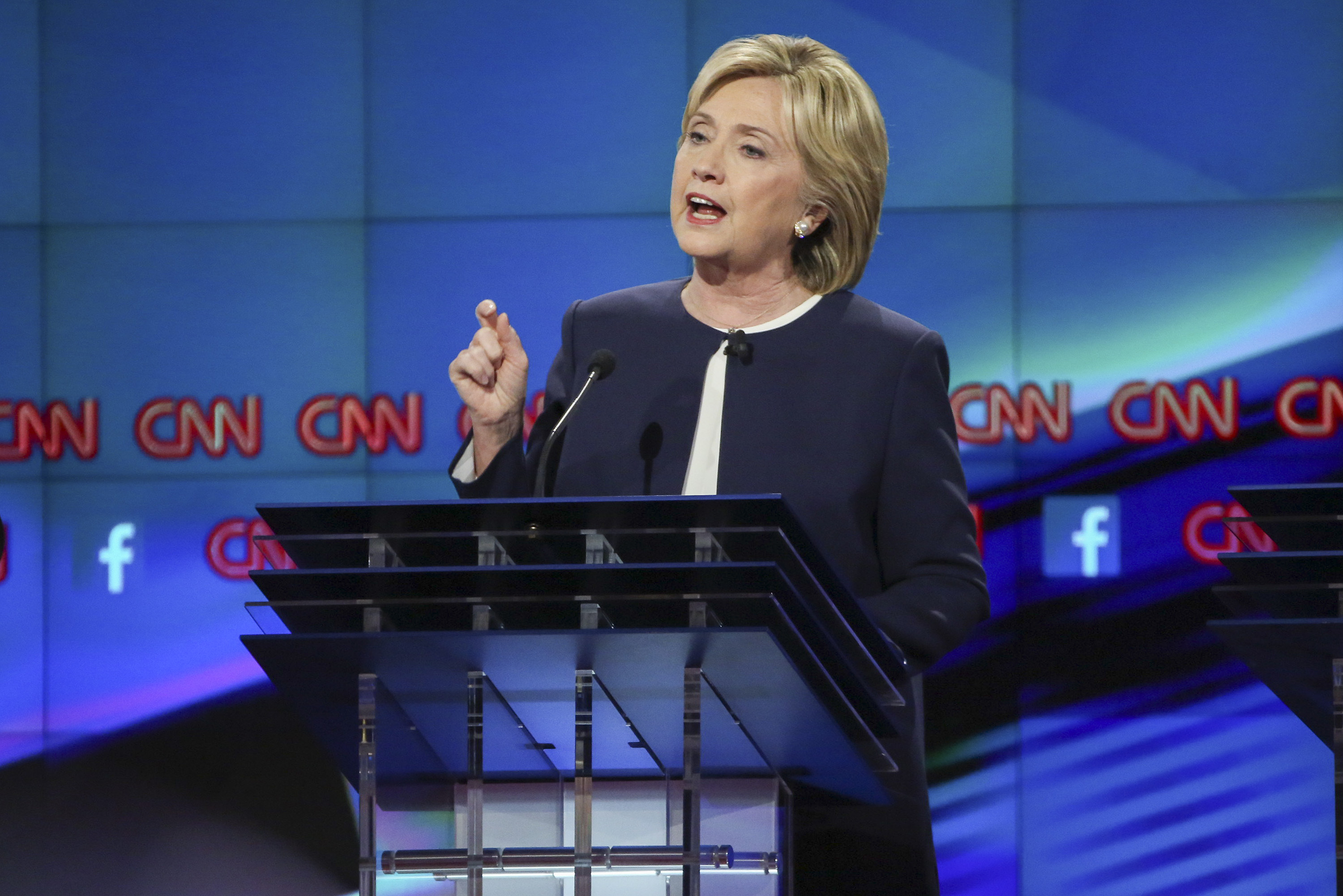 Hillary Clinton in the first Democratic presidential debate in Las Vegas on Oct. 13