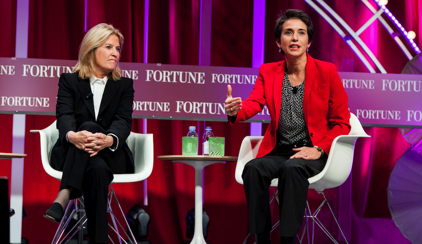 Greta Van Susteren (left) and Amy Walter at Fortune's Most Powerful Women summit