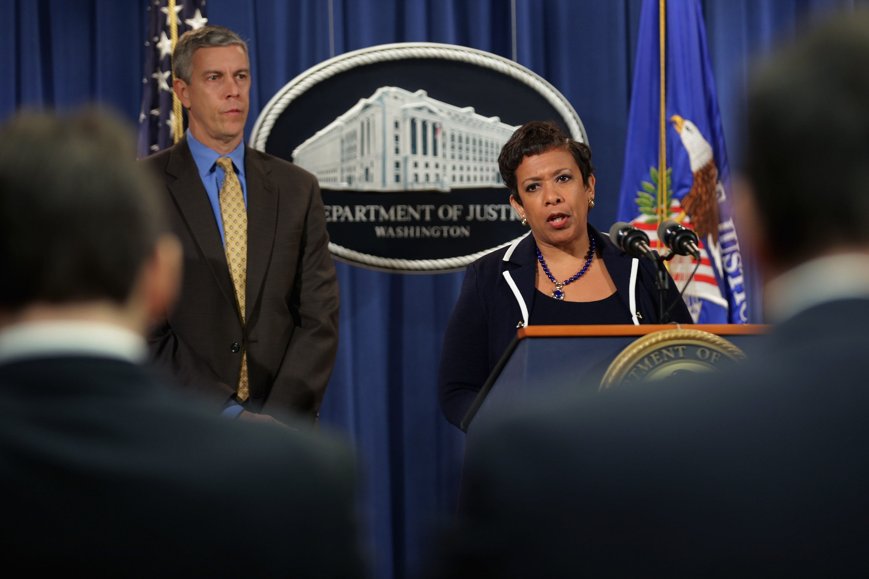 Loretta Lynch Announces Major Civil Settlement, Discusses Paris Attacks