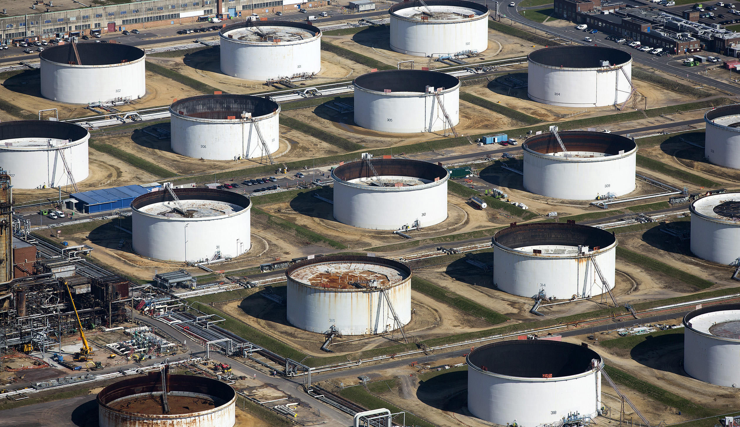 Aerial Views Of The Esso Oil Refinery Operated By Exxon Mobil Corp