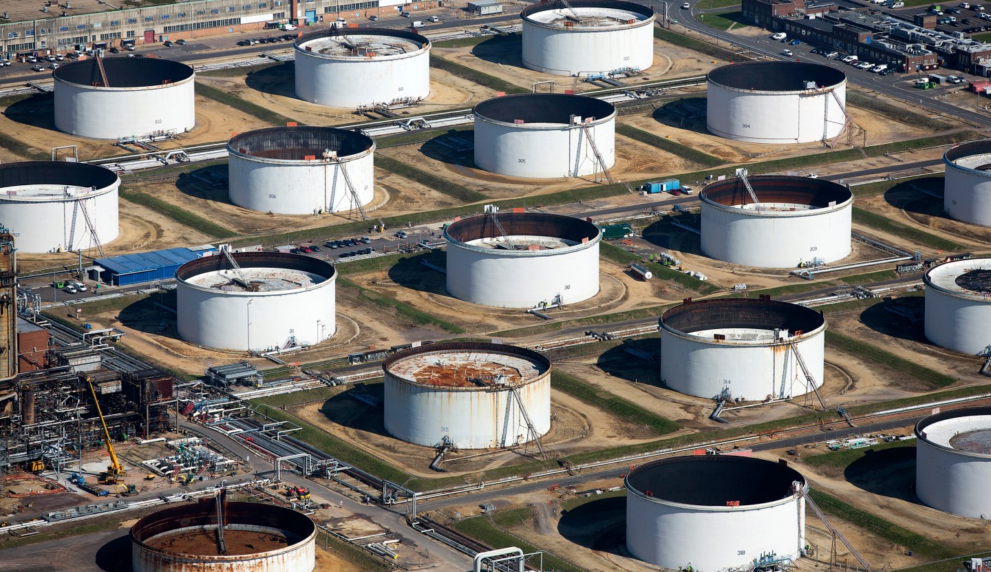 Aerial Views Of The Esso Oil Refinery Operated By Exxon Mobil Corp