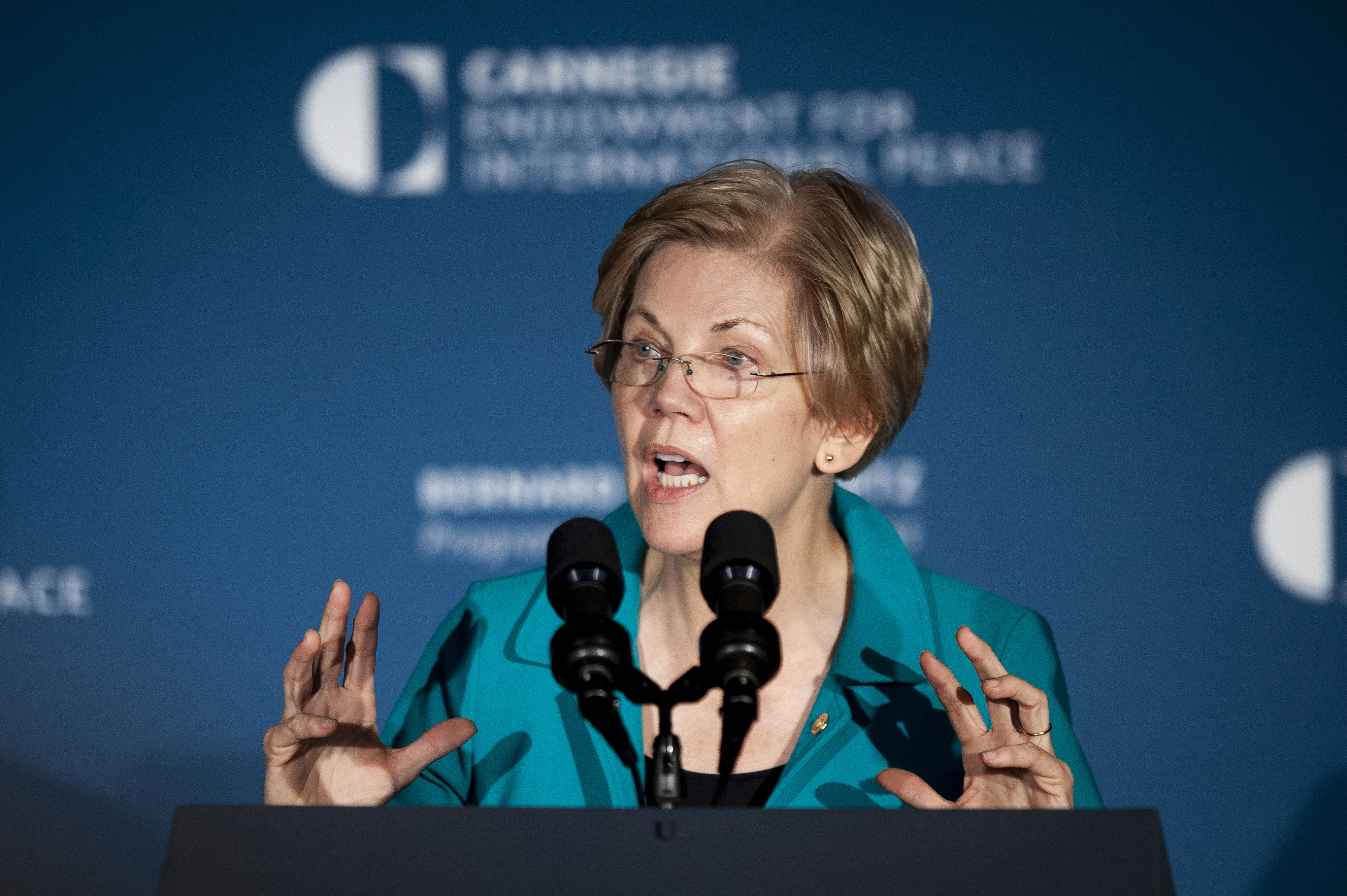 U.S. Vice President Joe Biden And Senator Elizabeth Warren Address The American Job Creation And Infrastructure Forum
