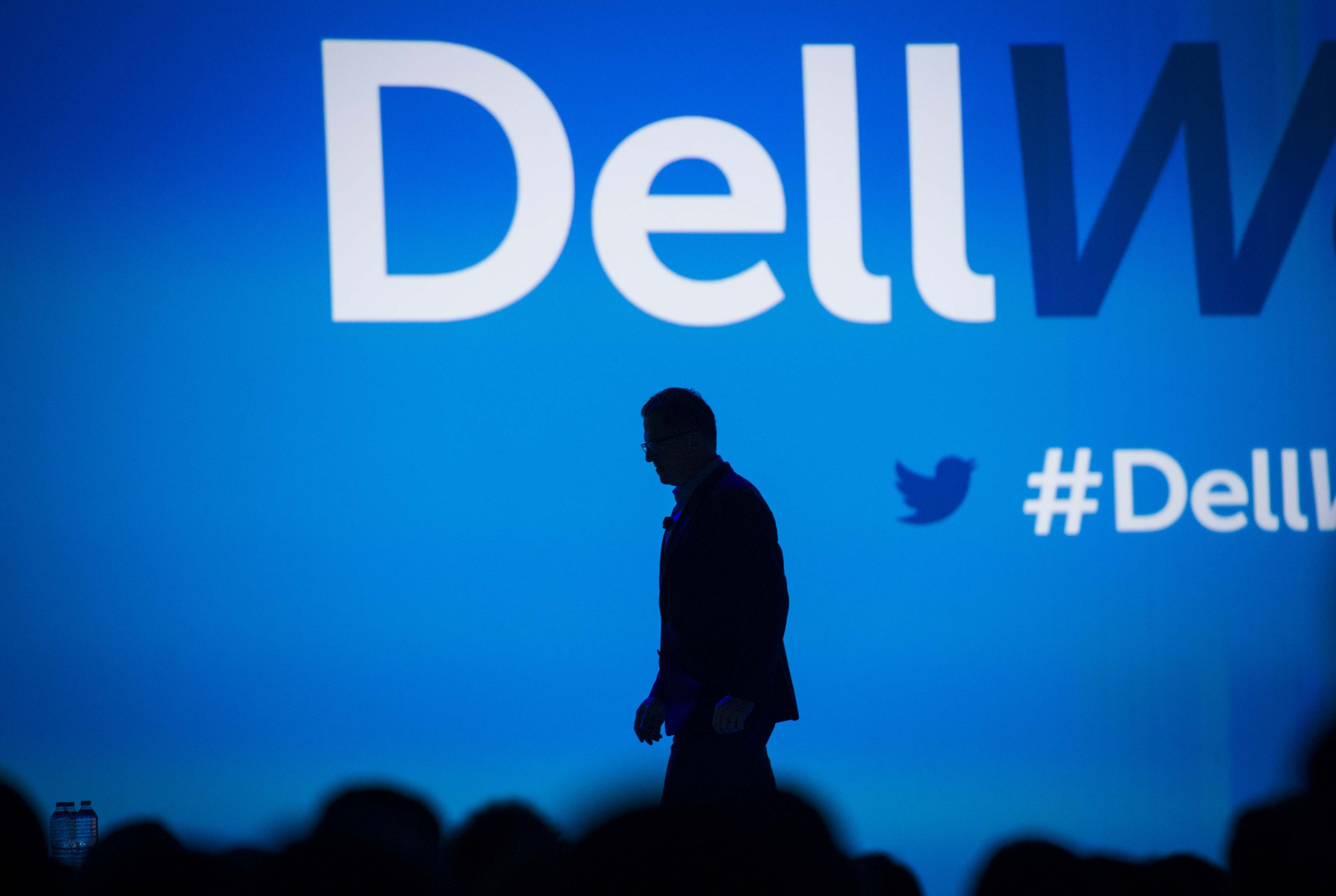 Michael Dell, founder and CEO of Dell Inc., onstage during the 2015 Dell World Conference in Austin, Texas, U.S., on Wednesday, Oct. 21, 2015. Dell World gathers business leaders, technologists, developers and designers to share ideas, stories and practices that guide innovative thinking. Photographer: Matthew Busch/Bloomberg